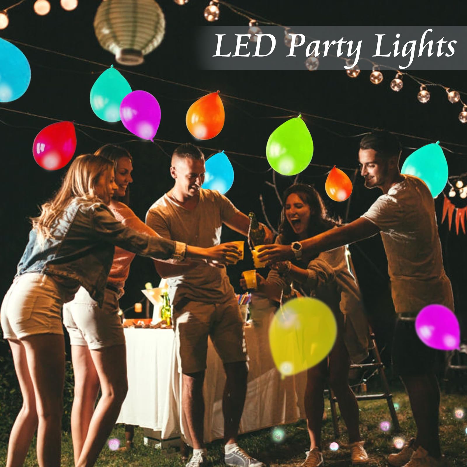 Chzk 200Pcs Balloon Lights Rainbow Mini Led Lights Round Long Standby Time Ball Lamps Paper Lantern Balloon Liamps For Birthday