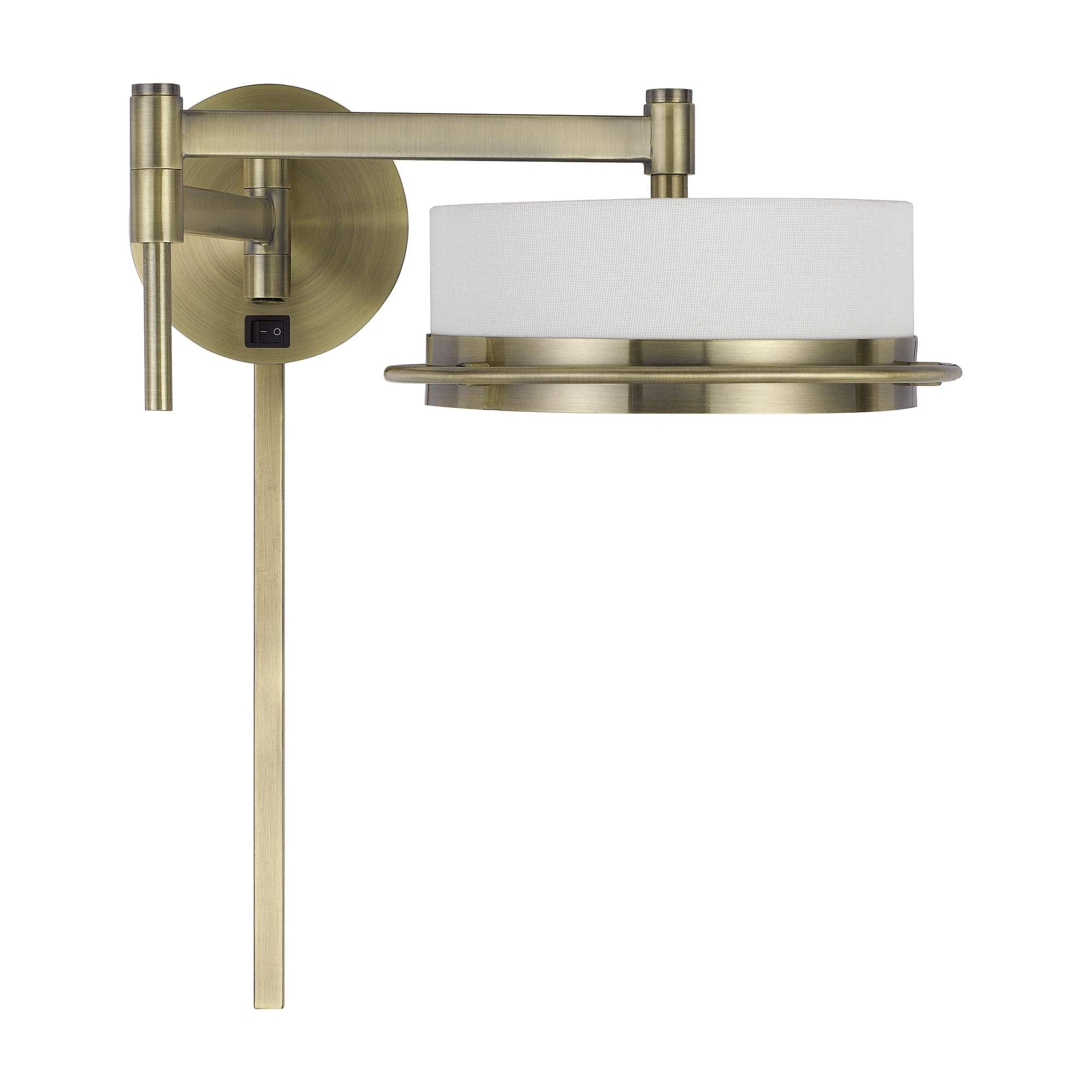 Cal Lighting Wl-2929-Ab Transitional Led Swing Arm Wall Lamp From Sarnen Collection In Brass - Antique Finish, 20.75 Inches