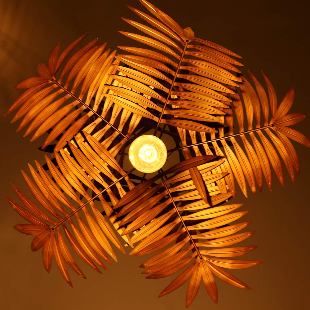 Newrays Vintage Tropical Coconut Leaves Chandelier, Metal, Rustic Design, Model Yzs1, Perfect For Living Room, Dining Room, Or Kitchen