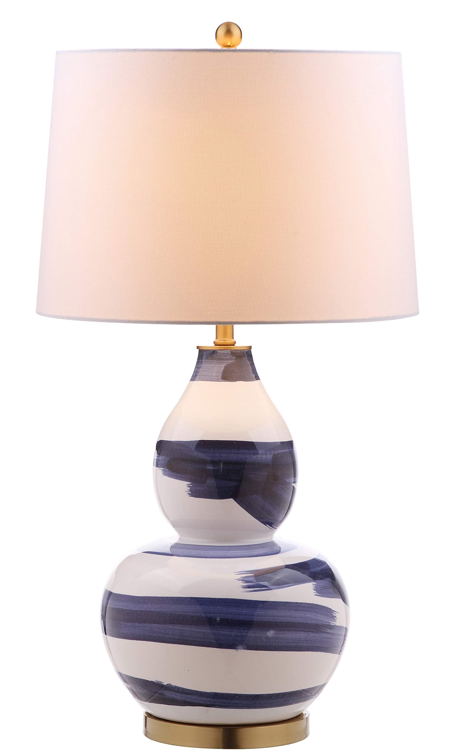 SAFAVIEH Lighting Collection Aileen Abstract Blue/ Gold Brushstroke 33-inch Bedroom Living Room Home Office Desk Nightstand Tabl