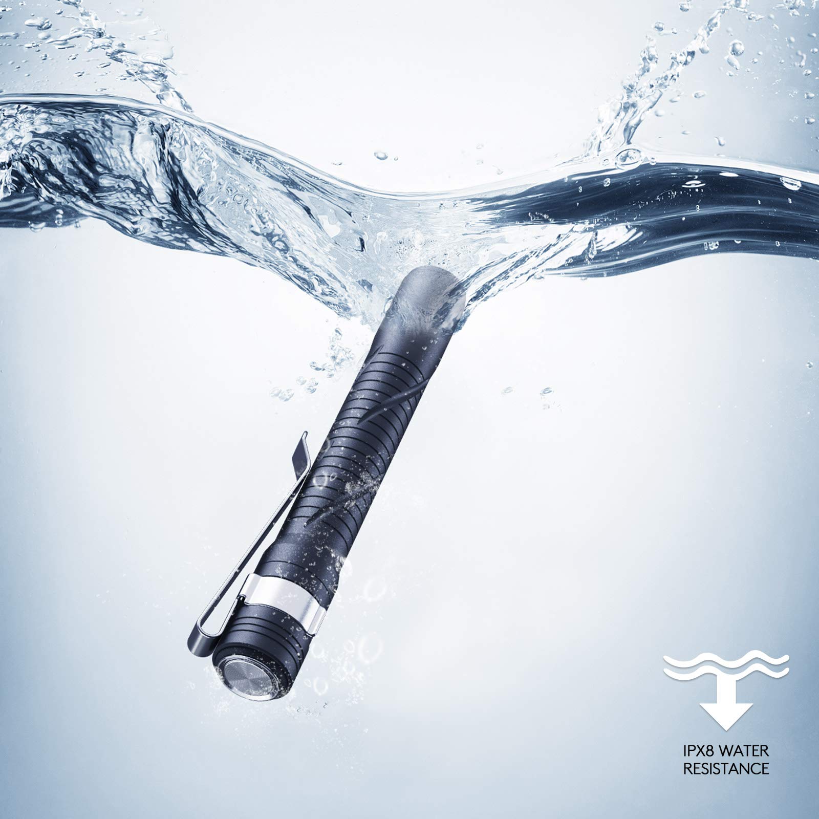 Rovyvon Aurora A33 Gray Pen Flashlight, 200 Lumen, Usb-C Rechargeable, Ipx8 Waterproof