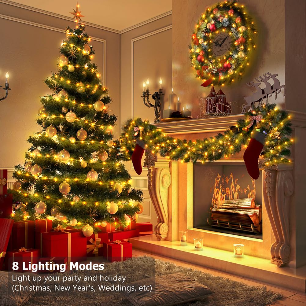 Kepstars 16.5Ft Battery Operated String Lights, 50 Led Fairy String Lights Battery Powered With Remote & Timer For Indoor Outdoor Christmas Trees Wreath Decoration Party Bedroom Patio Decor-Warm White