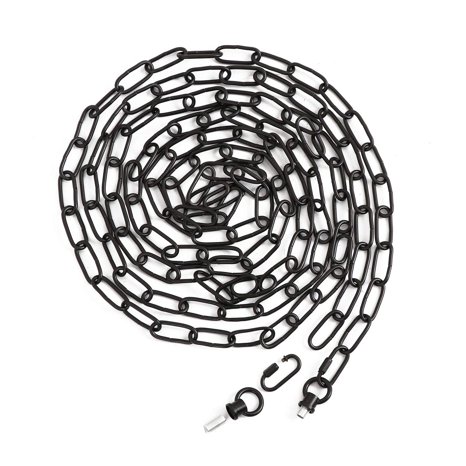 Eumyviv 15ft Heavy Duty Chain for Light Fixture, Metal, Black, Model L0460, Supports Up to 65 Pounds
