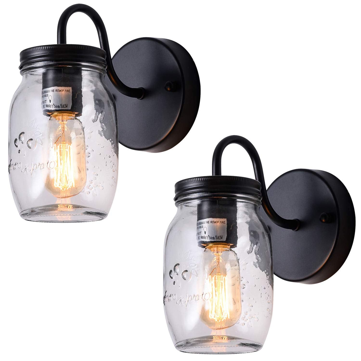 XIPUDA Sconces Wall Lighting  Retro Wall Sconces Set of Two  Black Vanity Lights Bathroom Sconces Wall Decor  Hallway Wall Sconces Farmhouse Wall Lamp