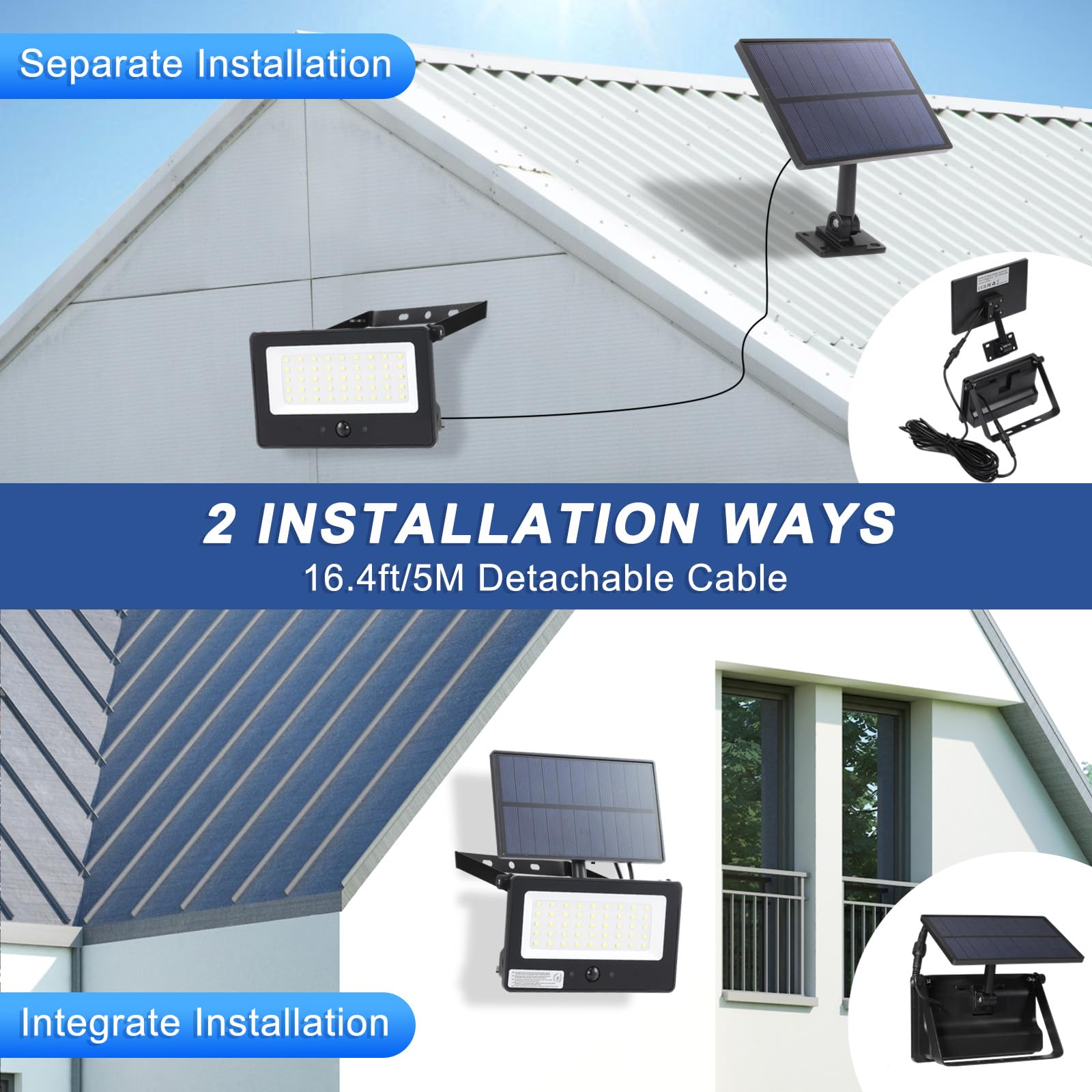 Galavasen Solar Flood Lights Outdoor 1000LM 6500K Remote Control Waterproof Cool White Model YL-06201-0020W-145190-HA