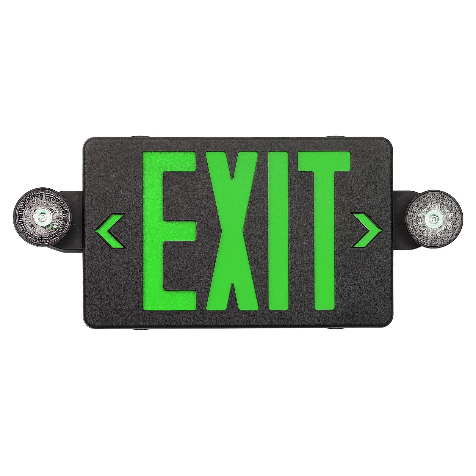 GZRUIYANG LED Emergency Exit Sign with Battery Backup, Black Housing Green Letter, UL 924 Certified, 1 Pack, Model RY-EX02-BK-GE-1