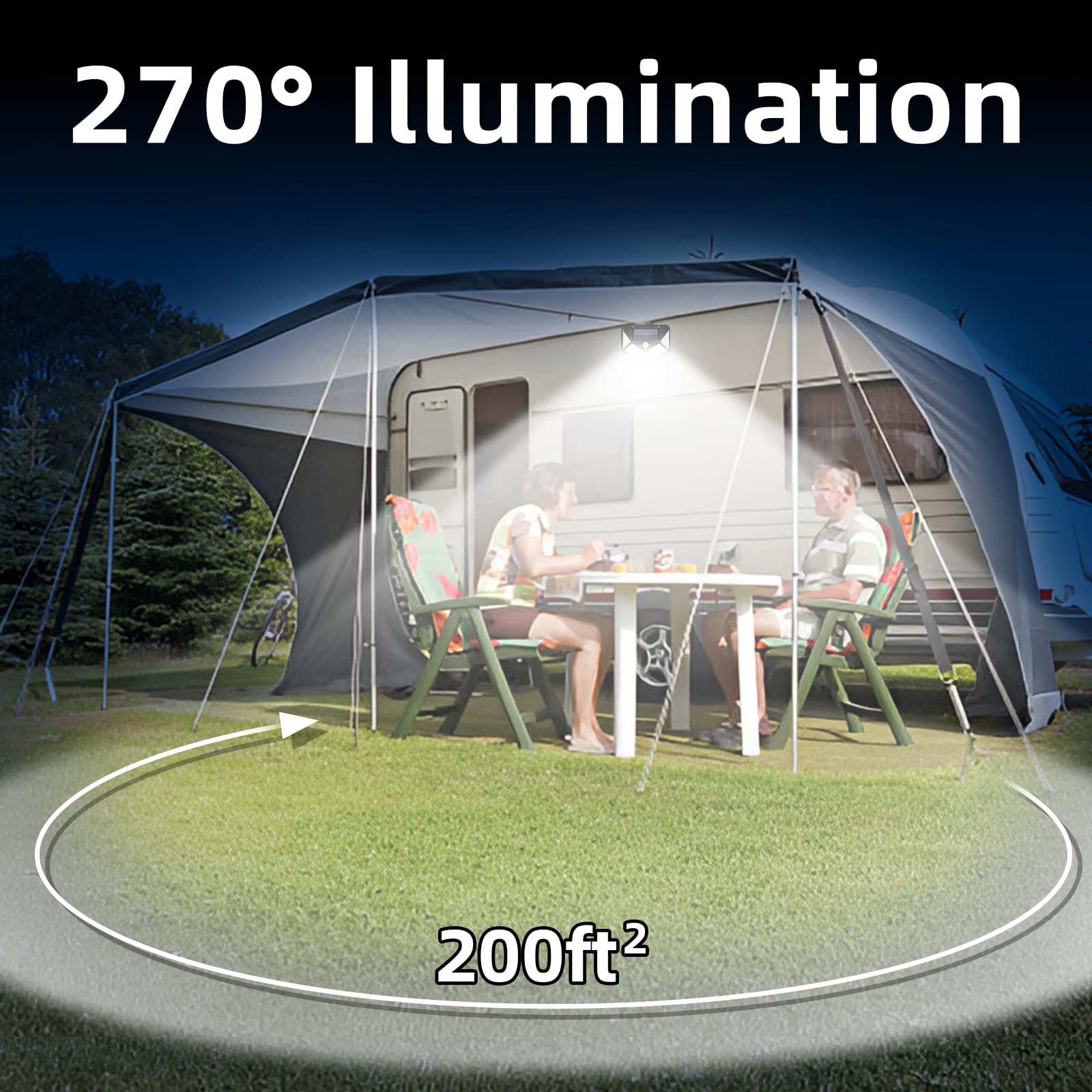 Hifor RV Lights, Magnetic Motion Sensor, Waterproof, Black, 2 Pack