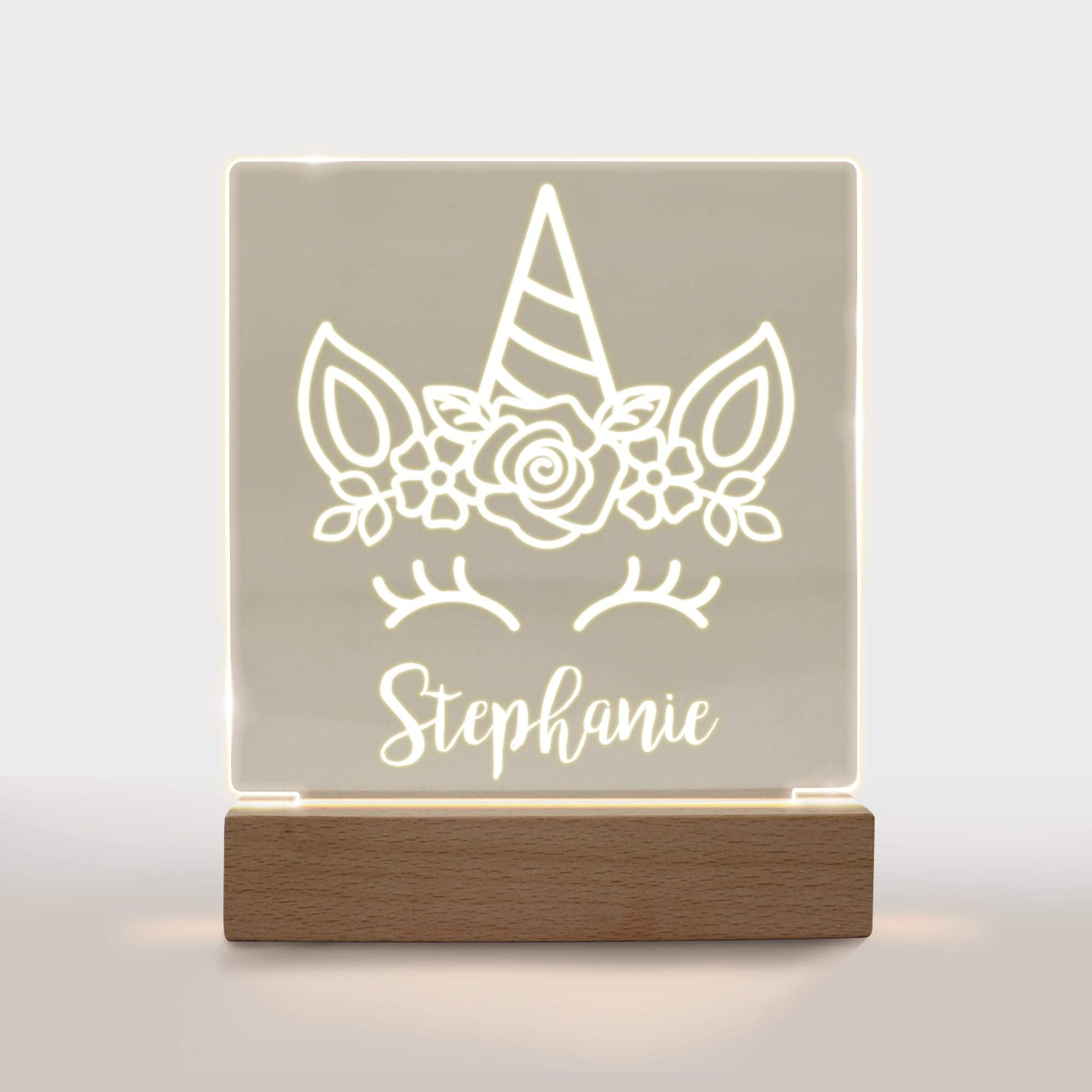Personalized Night Light For Kids Girls Boys Customized Gifts For Baby Nursery Led Unicorn Princess