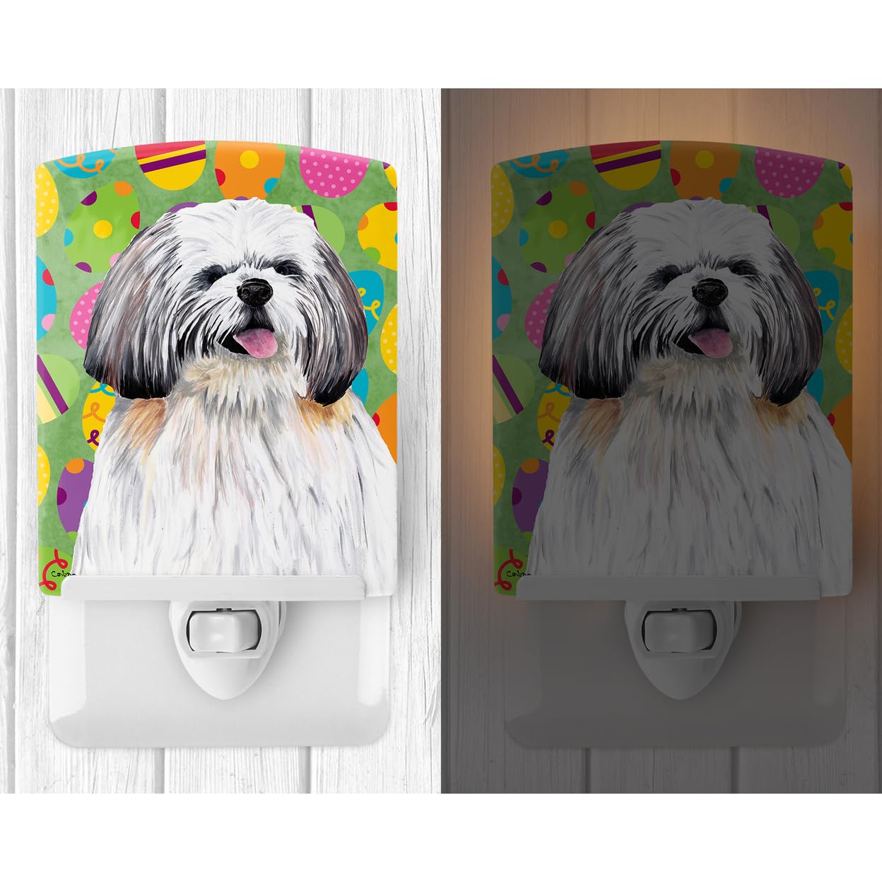 Carolines Treasures Shih Tzu Ceramic Night Light, UL-Certified, 6x4x3in, Multicolor, Model SC9463CNL