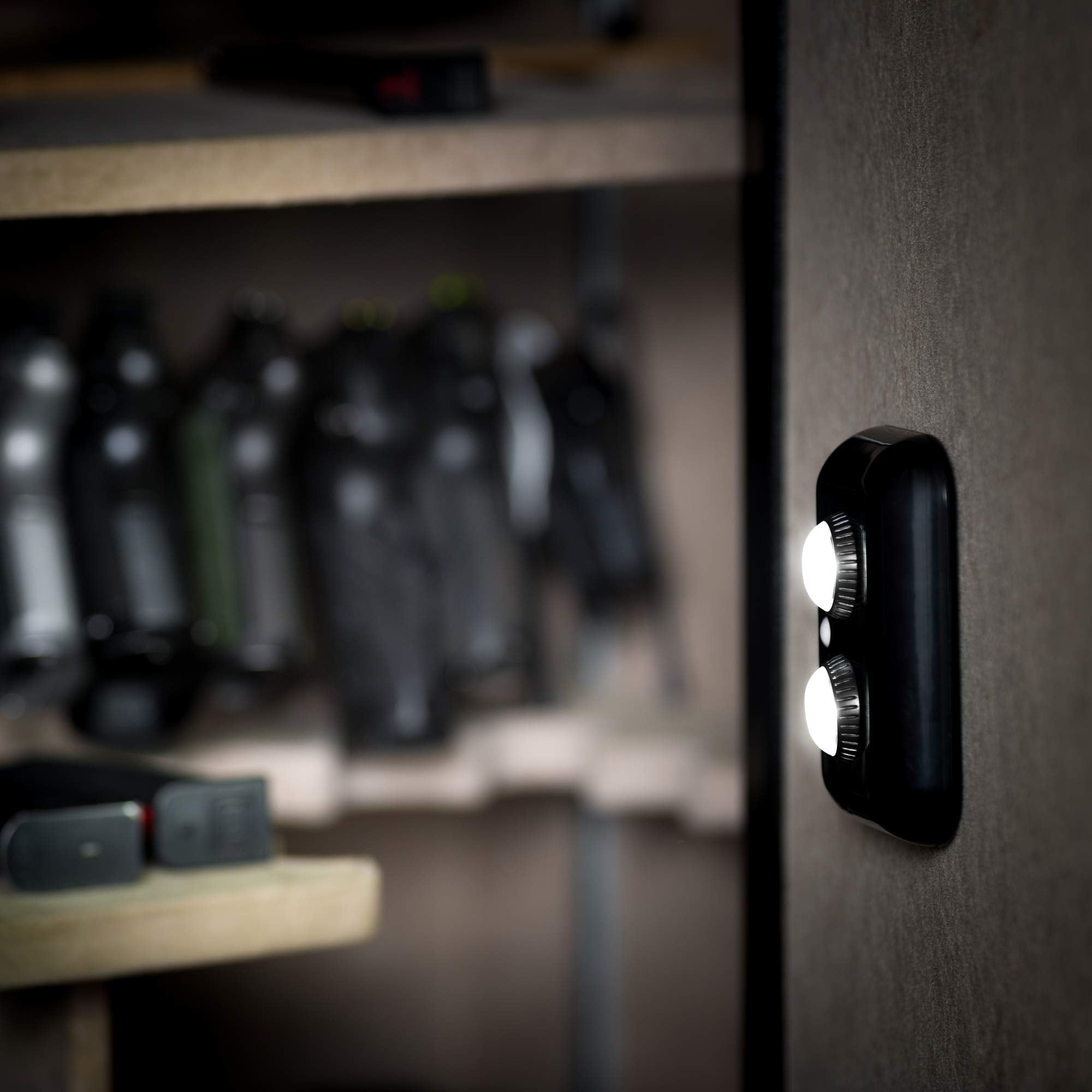 ILLUMISAFE LIGHTS 2-Pack Gun Safe Light - Magnetic PIR Motion Sensor LED Lights for Safe, Closet, and Cabinets - Mountable Light