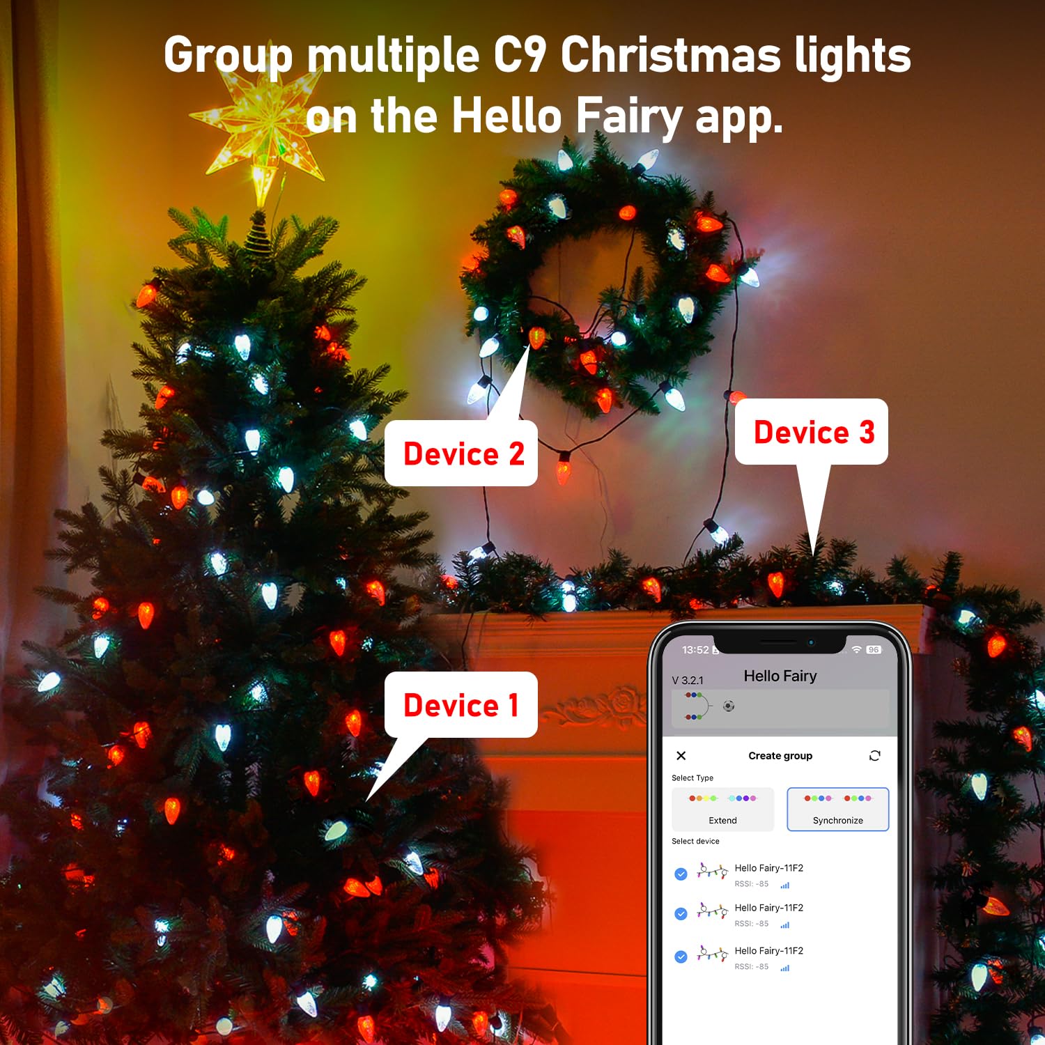 Probro Smart C9 Led Christmas Lights 118Ft 150 Leds Rgb App-Controlled Waterproof For Parties