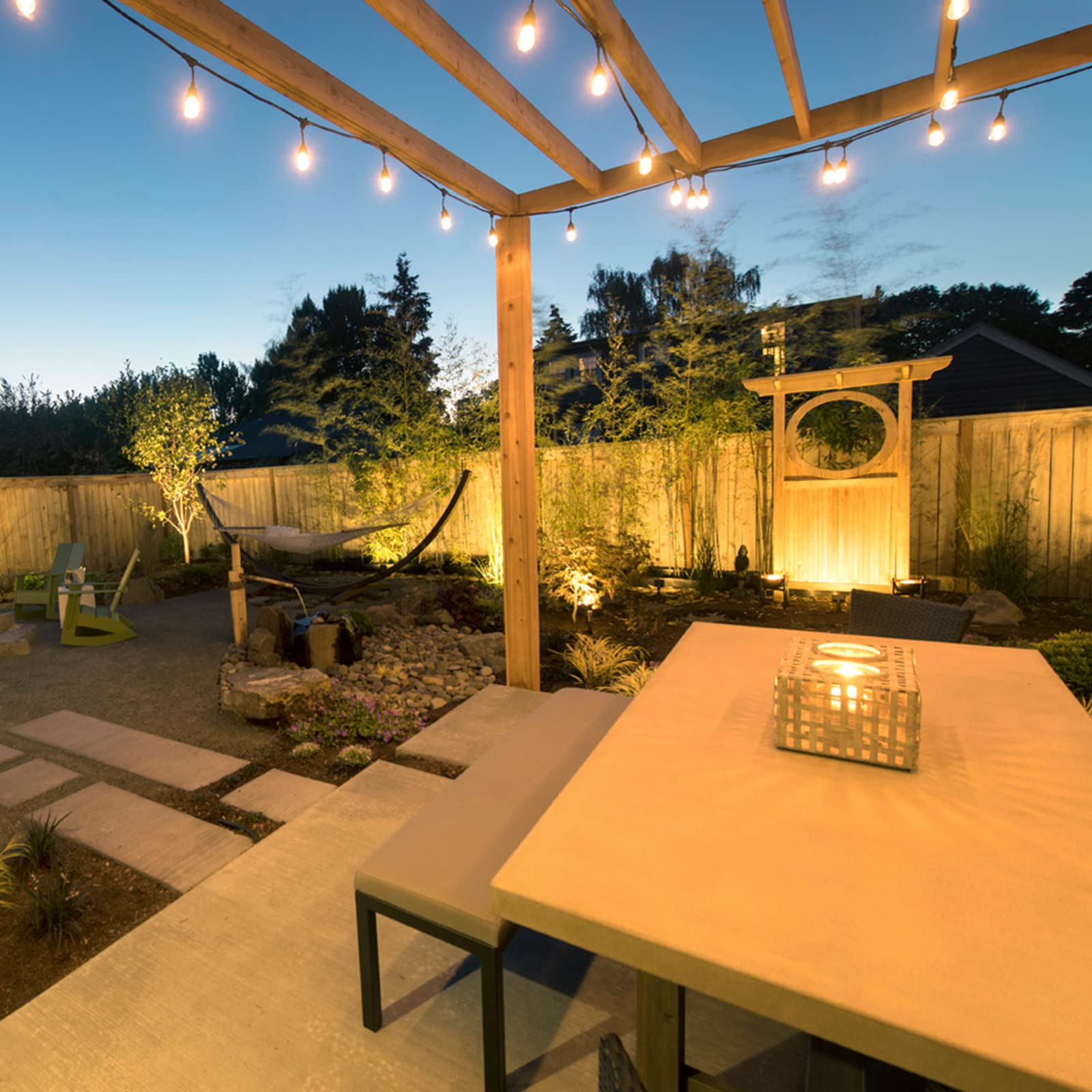 Mlambert 2 Pack 96Ft Outdoor String Lights With 60+5 Led Vintage 2700K Bulbs, Dimmable Waterproof Lights For Patio Balcony-192Ft