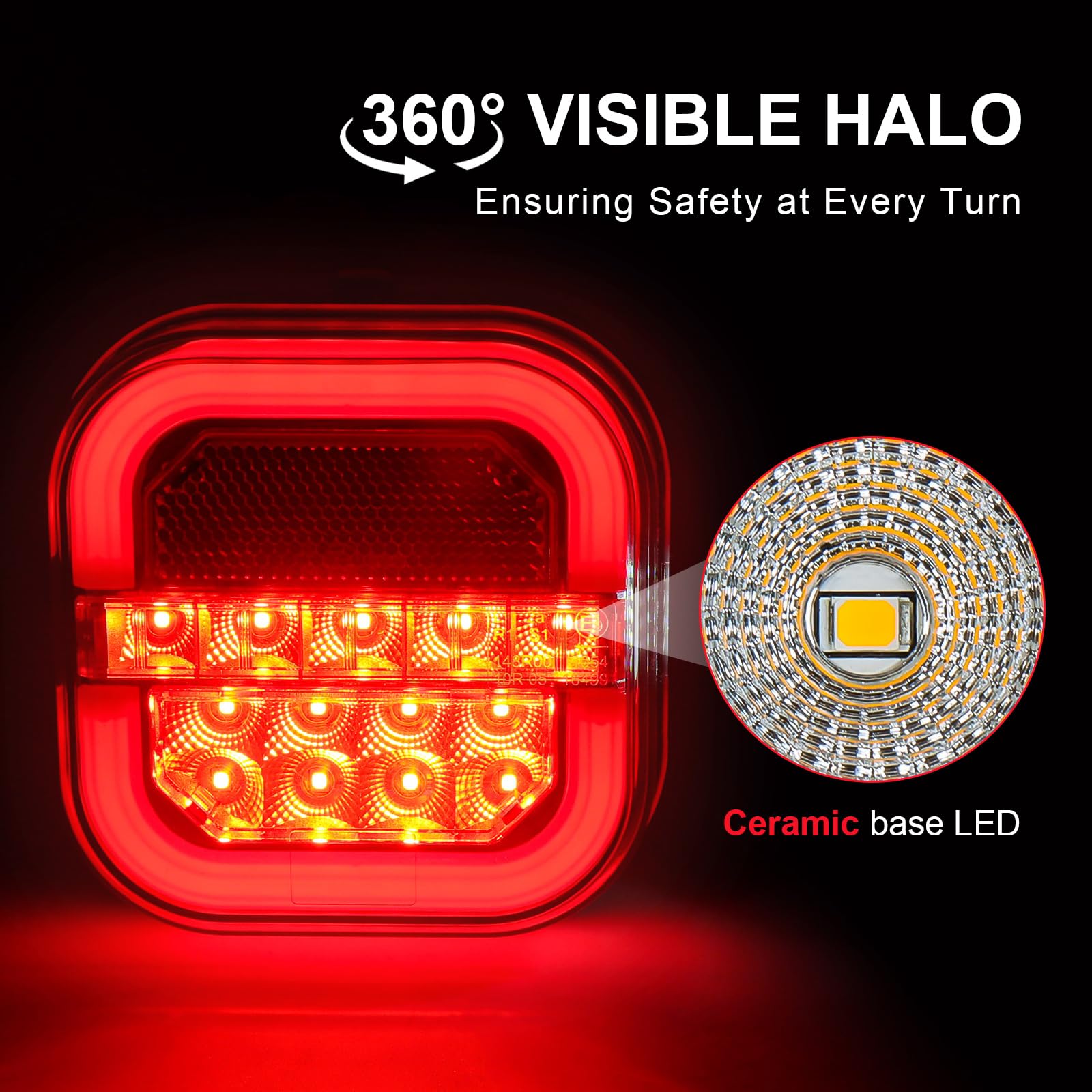 NEONLG Wireless Trailer Lights Magnetic, USB-C Rechargeable LED Tail Light Kit for Tow Trailer, Portable Turn Signals Taillight