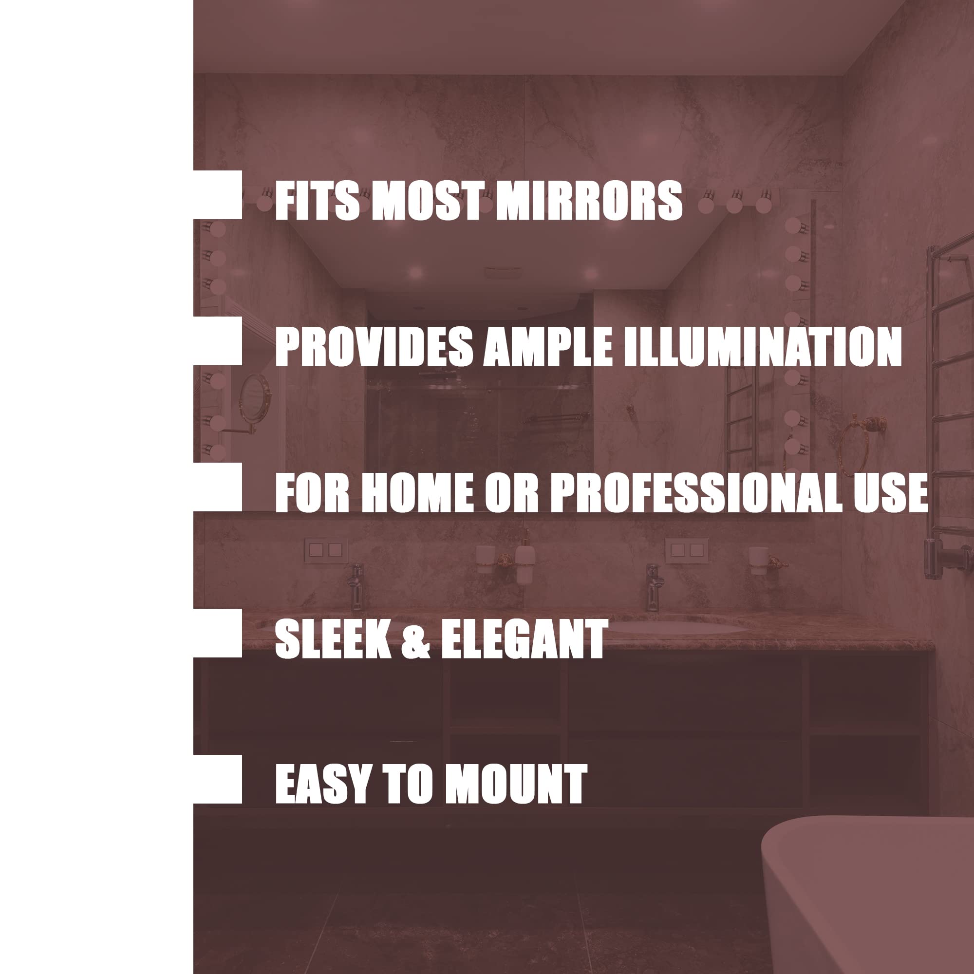DYSMIO Six Light Vanity Strip Fixture - Polished Chrome, Metal, 36in - Salon-Grade Accessories for Bedroom, Bathroom, Dressing Room, 7847-2