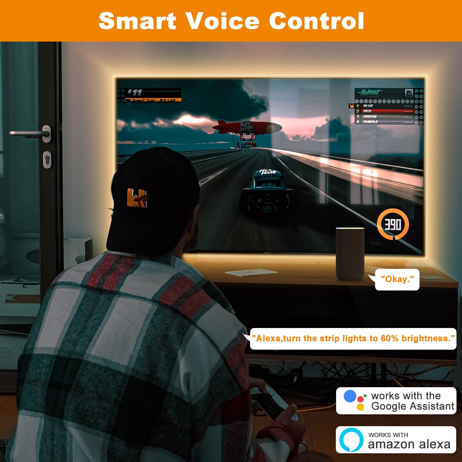 Pautix Cob Led Strip Light 3000K,32.8Ft/10M Dimmable Dc24V Warm White Led Strip Lights,High Lumen Tape Lights Kit,Work With Alex