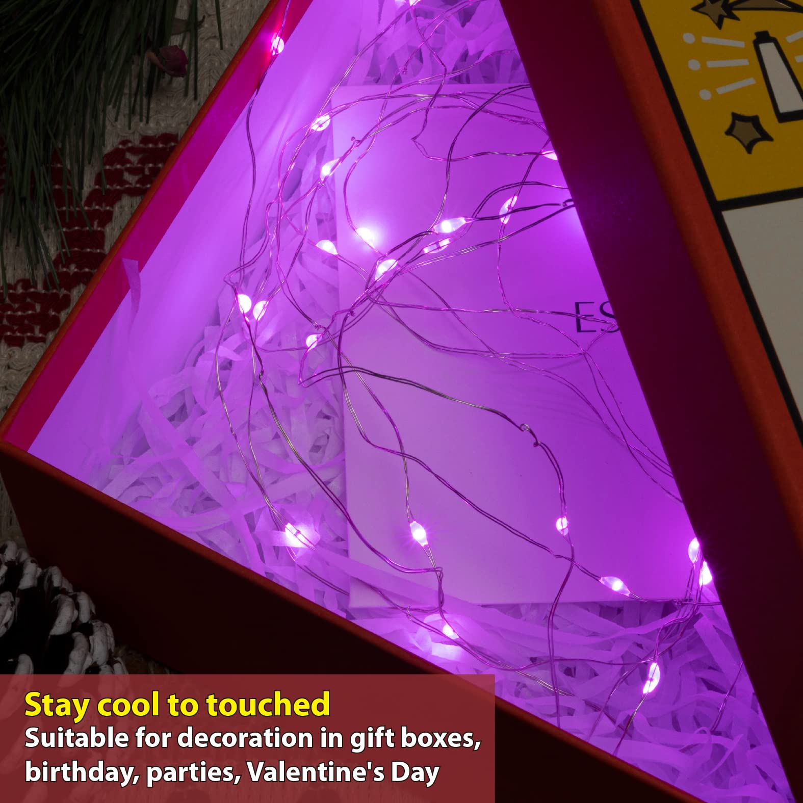 HXWEIYE Fairy Lights - 20LED Pink Battery Operated, 7ft Length, 12 Pack for DIY Wedding Party Bedroom Patio Christmas Décor