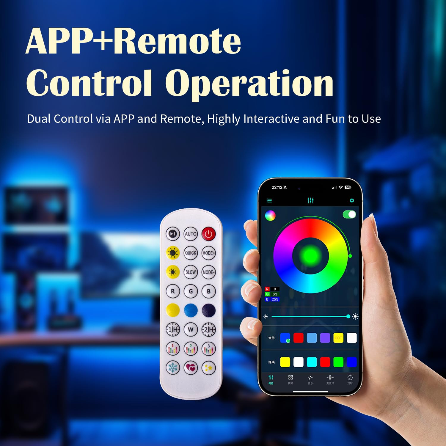 3D Cloud RGB Night Light - APP & Remote Control, Music Sync, USB Powered Mood Lamp for Bedroom, Ceiling Decor, Gaming, Kids Room