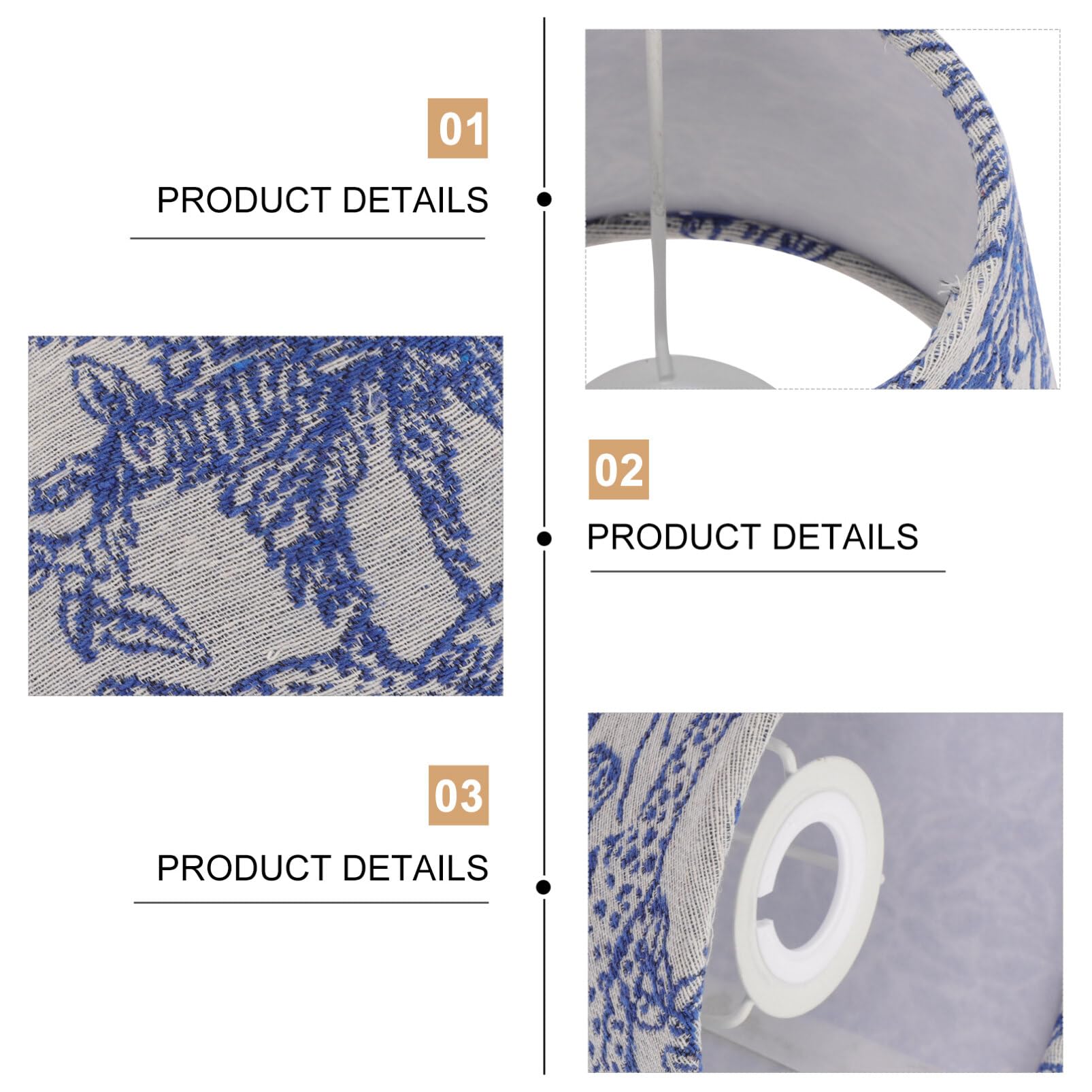 Ukcoco Drum Lamp Shade, Embroidered Fabric Lampshade Clip On Rainforest Printed Spider Lamp Shade For Floor Lamps Conical E27 Pr