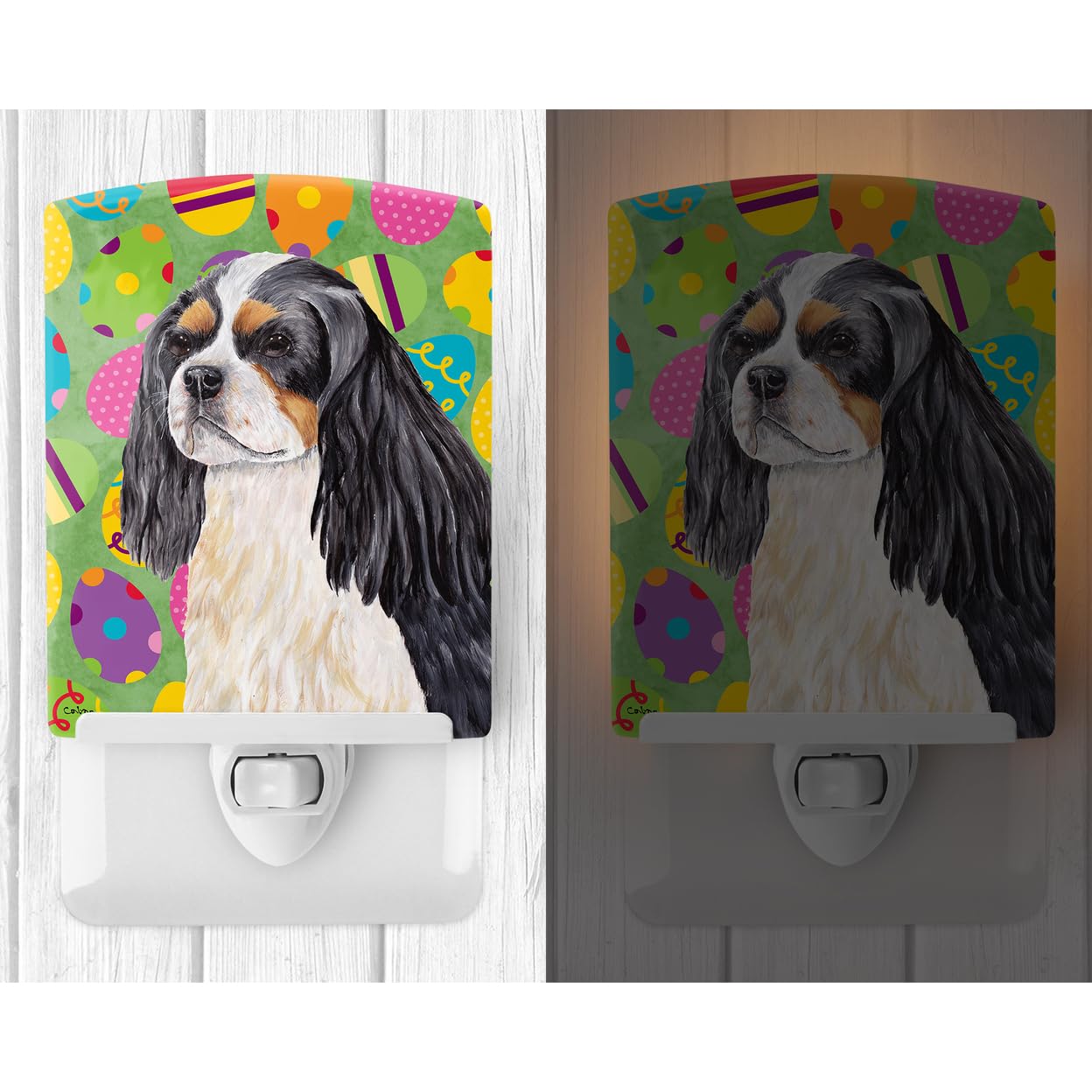 Carolines Treasures Ceramic Night Light, SC9471CNL, 6x4x3in, Multicolor, UL-Certified for Bedroom, Bathroom, Nursery, Hallway, Kitchen
