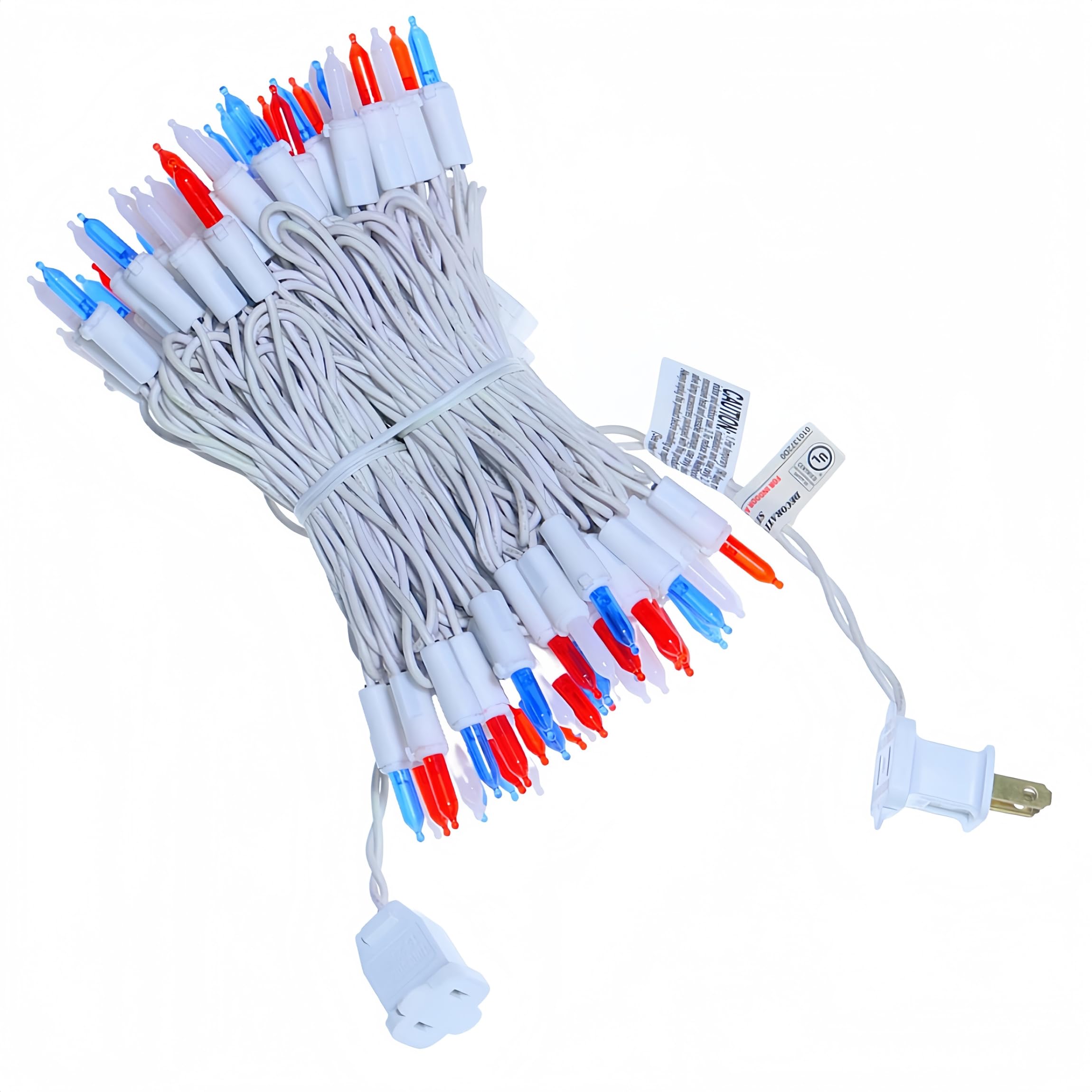 Jinbest Red White And Blue Christmas Lights, Ul Certified And Commercial Grade 100 Led Christmas Decorations String Lights, For