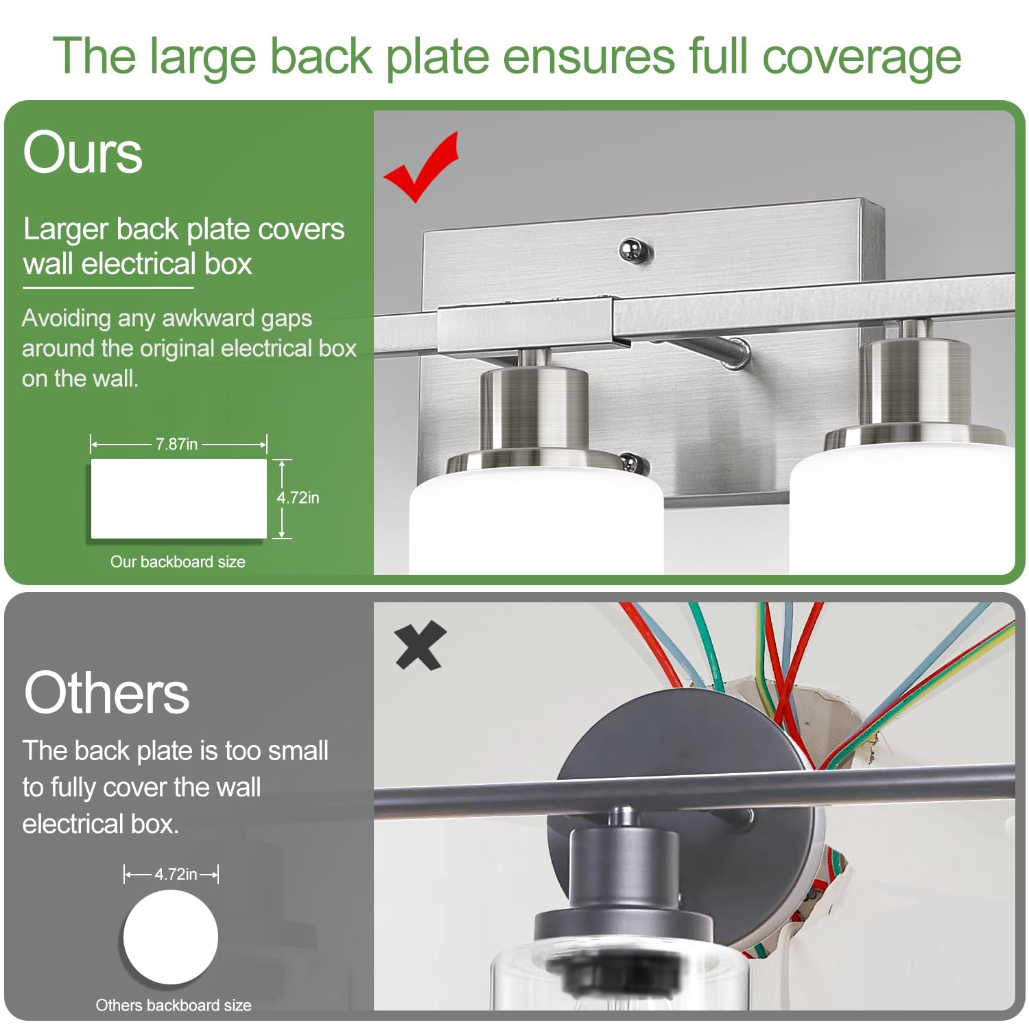 Indoi 5-Light Bathroom Vanity Light Brushed Nickel & Milky White Glass Model LTW070 Up/Down Reversible Lighting