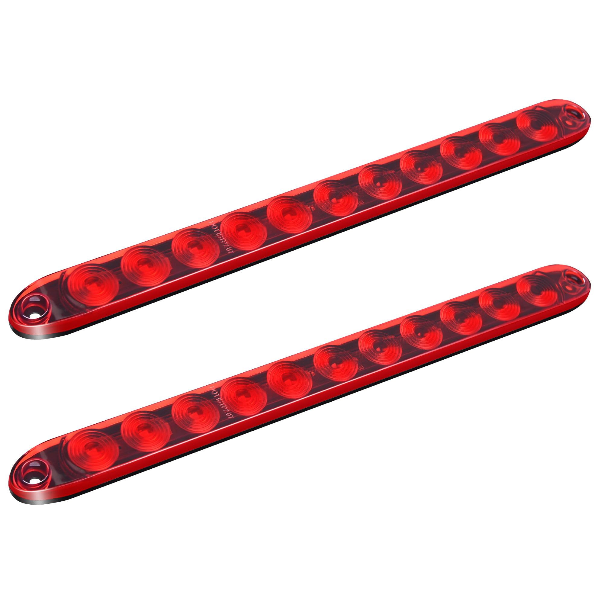 MICTUNING 16in 11 LED Red Trailer Light Bar - Waterproof Park Turn Signal & Brake Light - 2 PCS - Model 2024