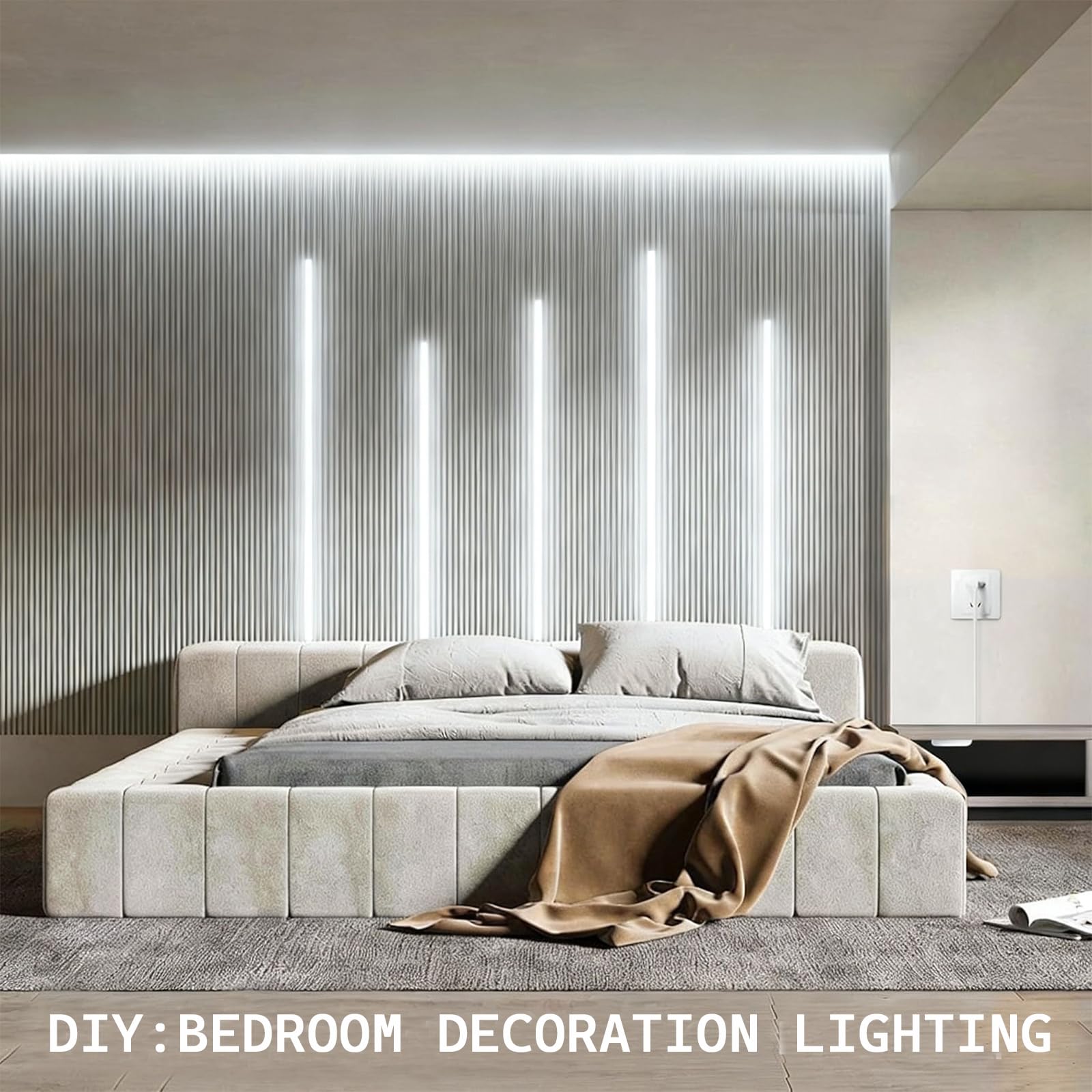 CHNMALITAI LED Under Cabinet Lighting Kit, 6 PCS 6.65Ft Dimmable COB Strip Lights, 6500K White, Plastic, Model D1169W-US