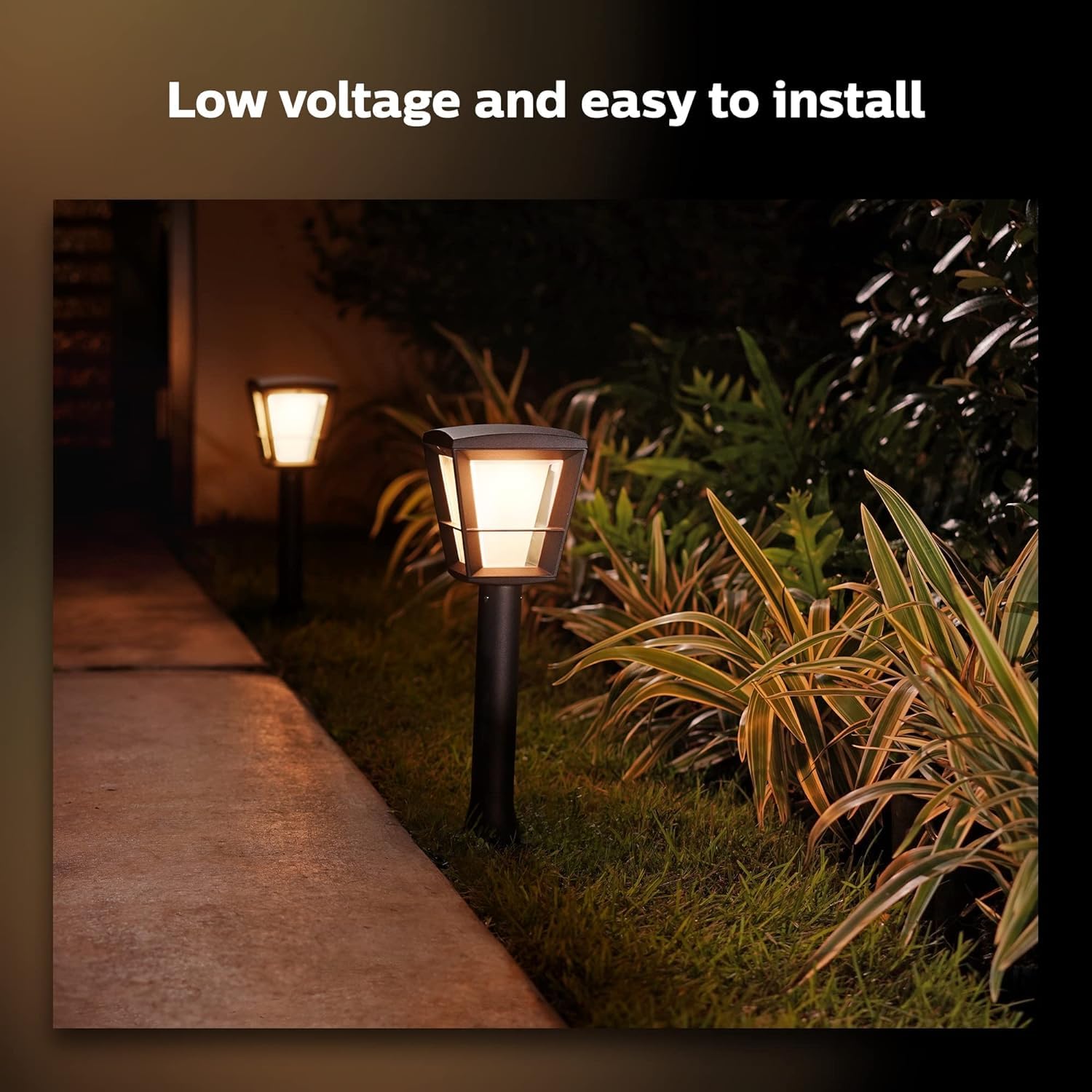 Philips Hue Outdoor Smart Pathway Light Extension - Black, Metal, Model 1745730V7, Works with Alexa, Apple HomeKit, Google Assistant