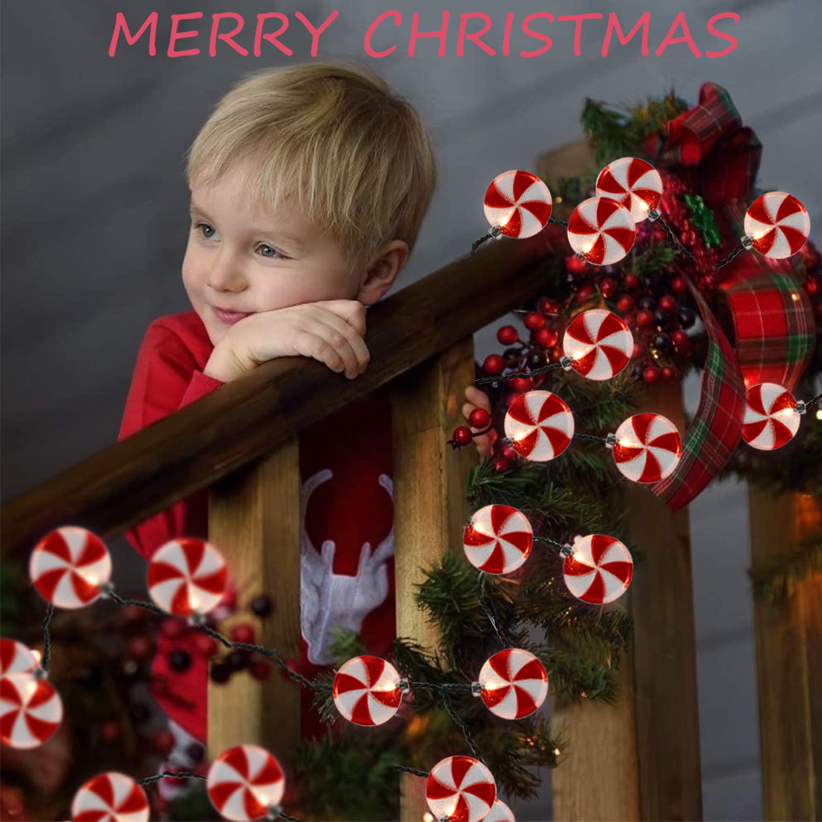 Cbebew 8.5Ft Candy String Lights - 10 Lollipop Lights For Indoor/Outdoor Holiday Decor