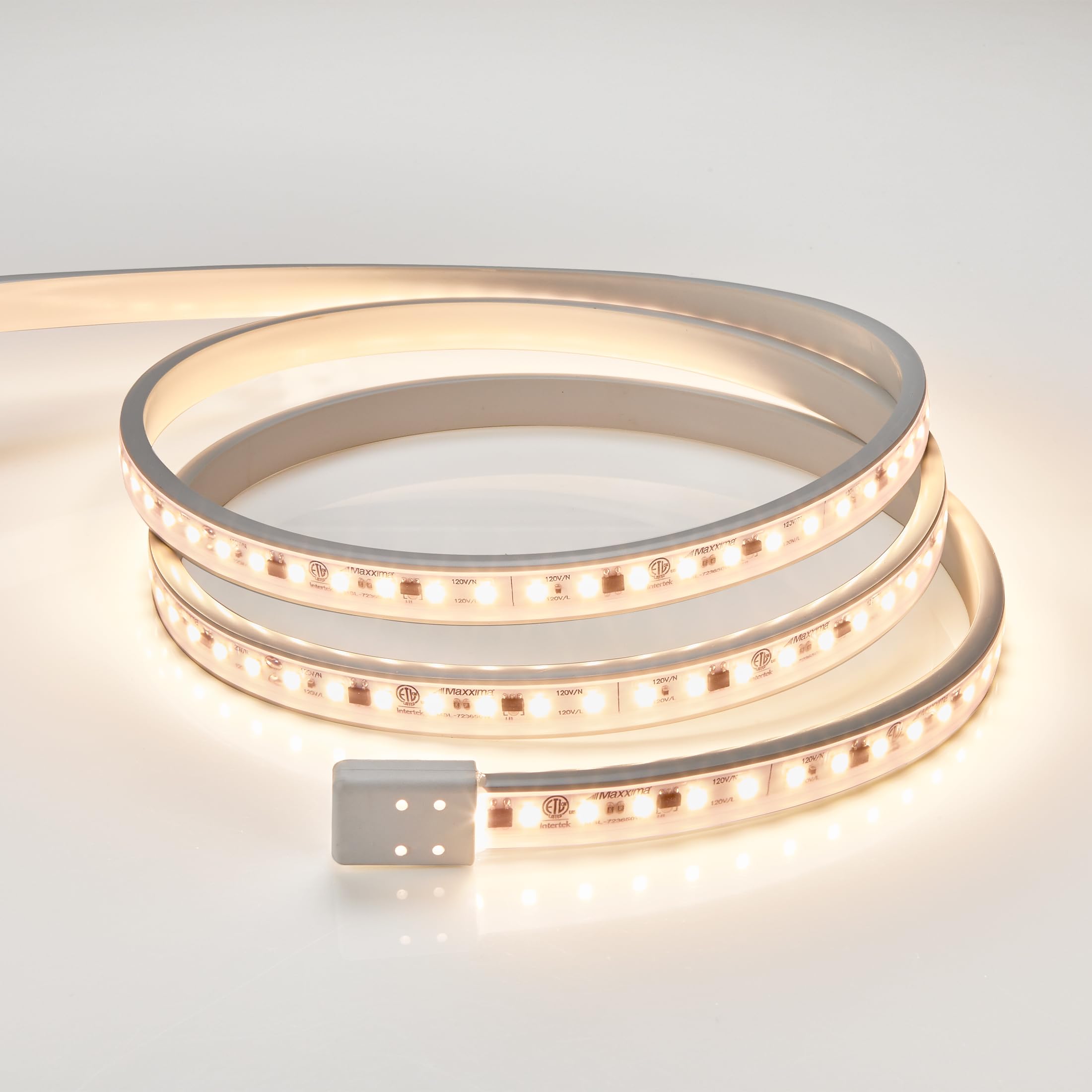 Maxxima 48 In. Hardwired Led Under Cabinet Strip Light, 1840 Lumens, 3000K Warm White, Kitchen And Living Room 120V White Cove L