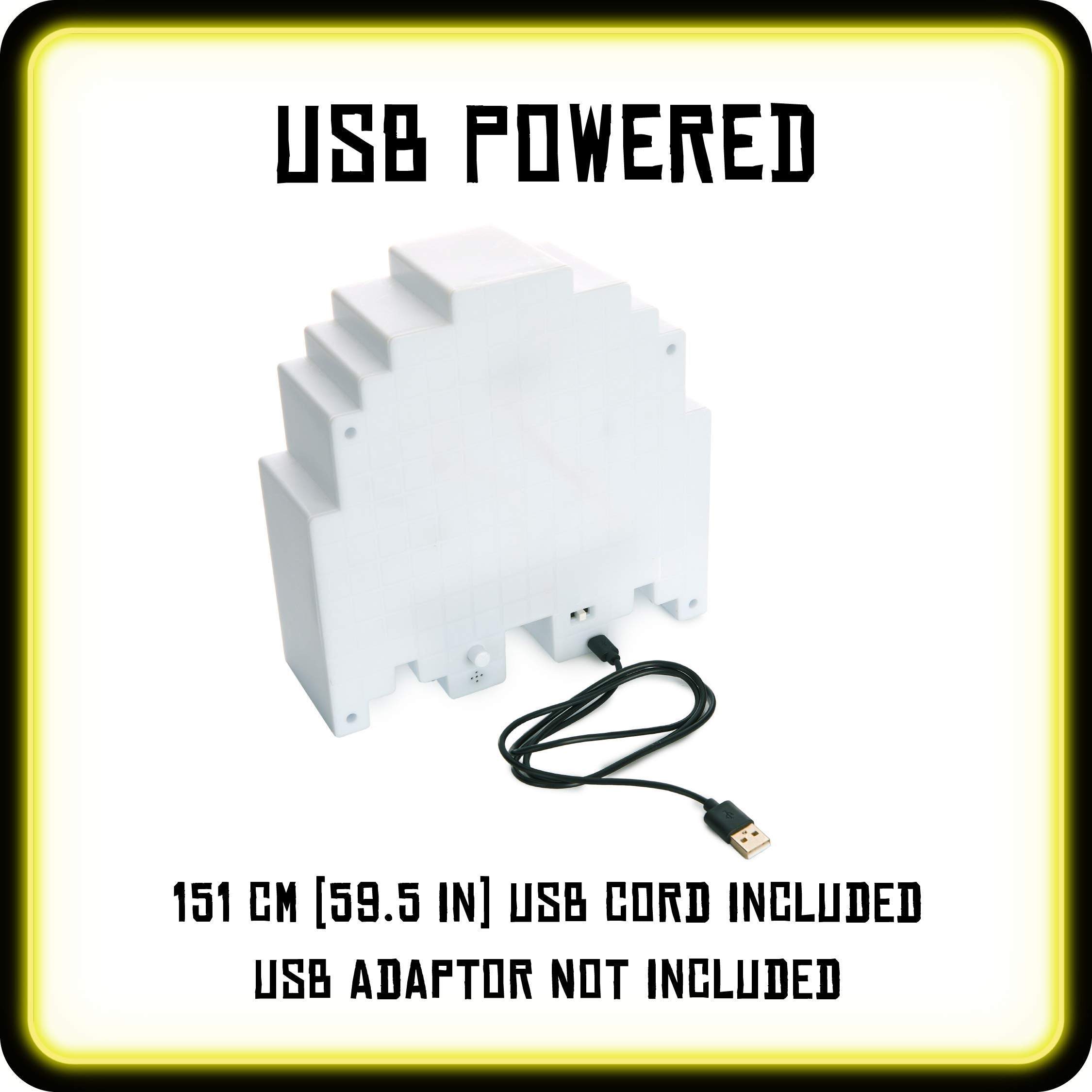 Pacman Ghost Light Table Lamp - 16 Color Options - Changes Colors To Music - Usb Powered