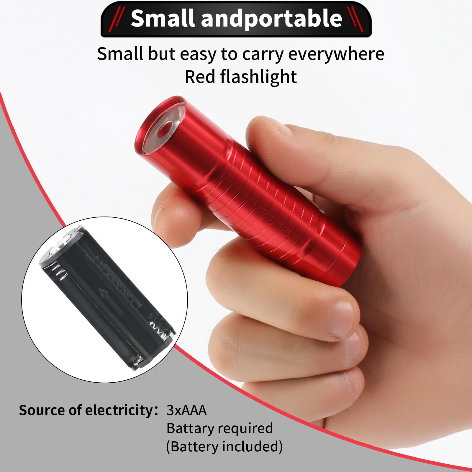 Hilngav 6 Pack Red Light Led Flashlight Mini, Red Flashlight Red Torch For Astronomy, Aviation, Night Observation And Animal Observation