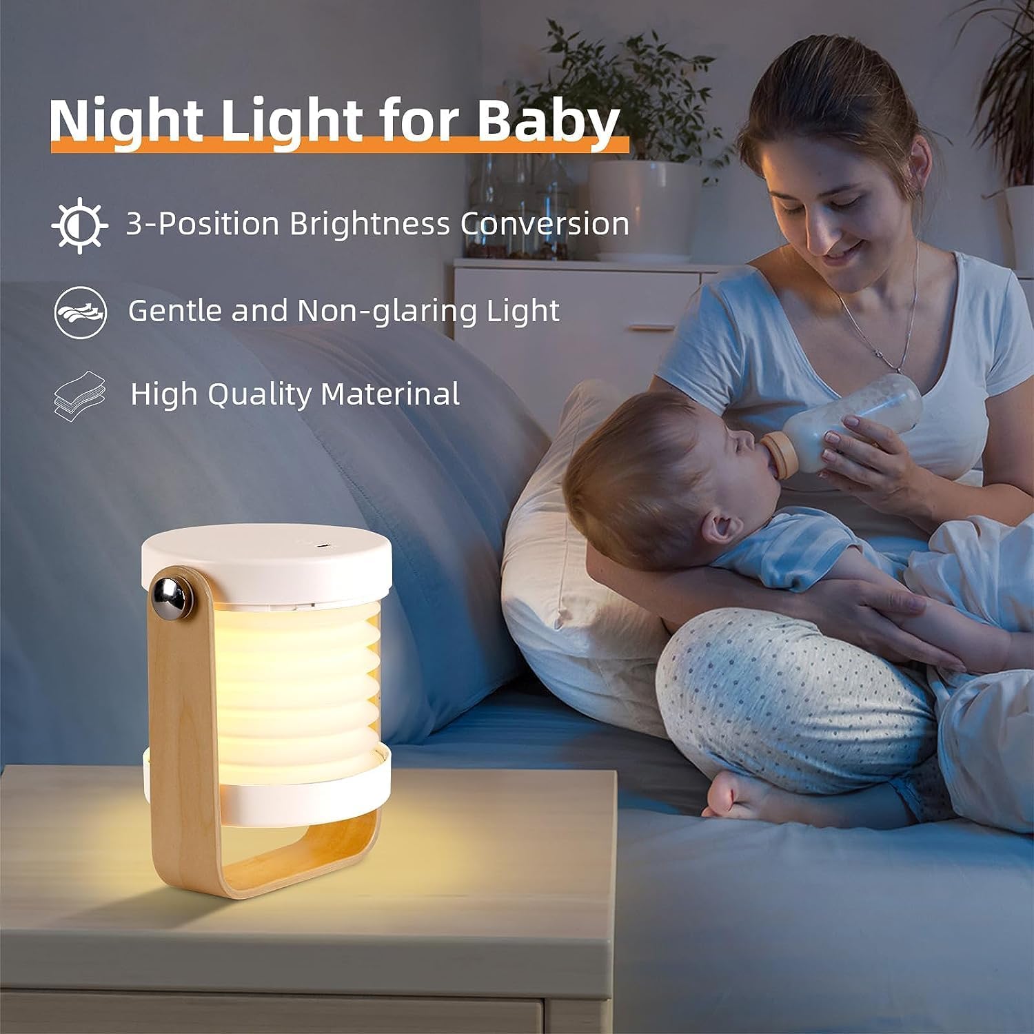 Foldable Table Lamp, Cordless Table Lamps,Rechargeable Portable Folding Led Lantern Lamp,Battery Operated Reading Light Table Lamp,Dimmable