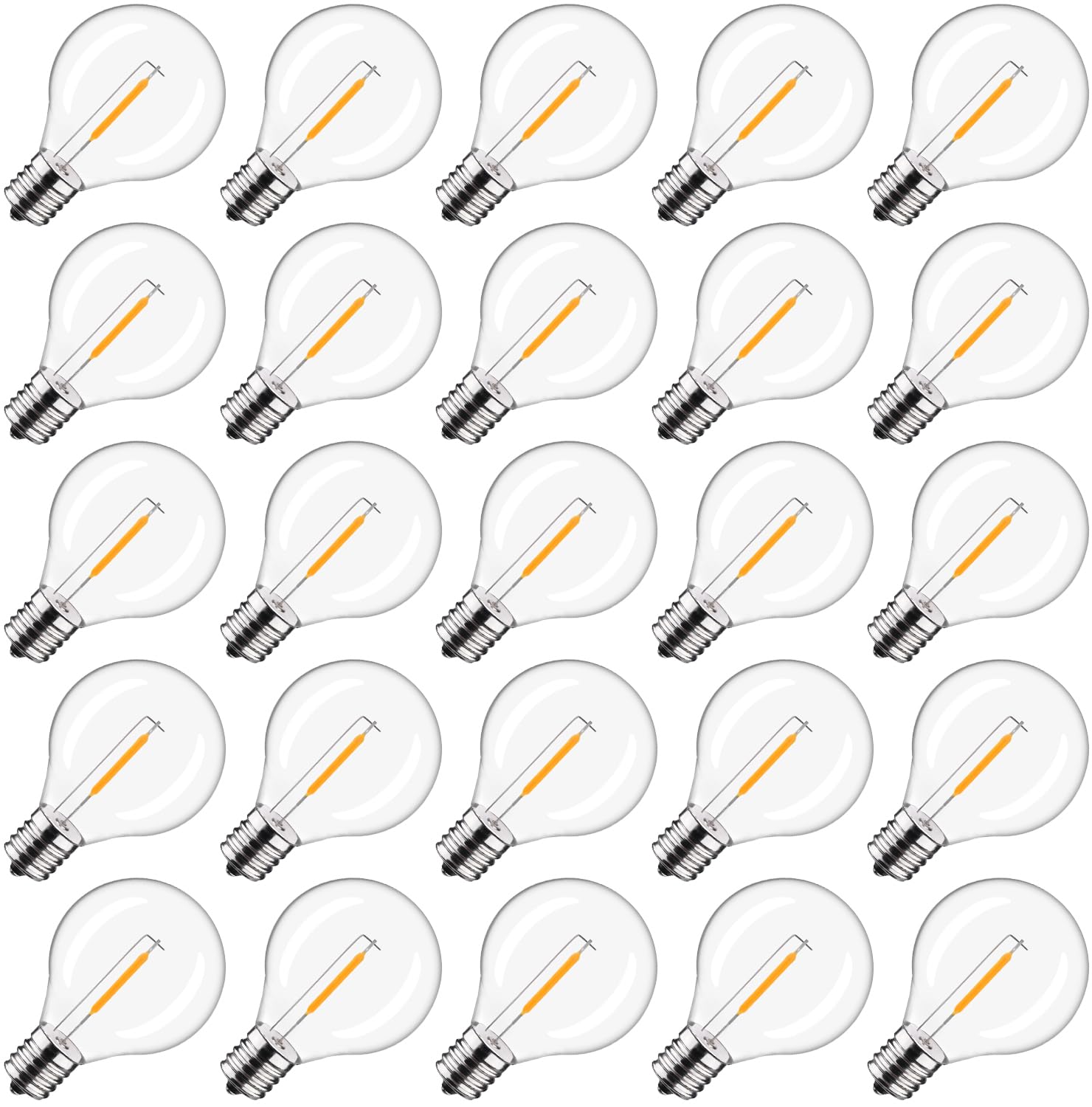 FUTIME LED Night Light Bulbs, C7 Shatterproof, E12 Base, 0.6W Equivalent to 7W, Warm White 2200K, 50LM,