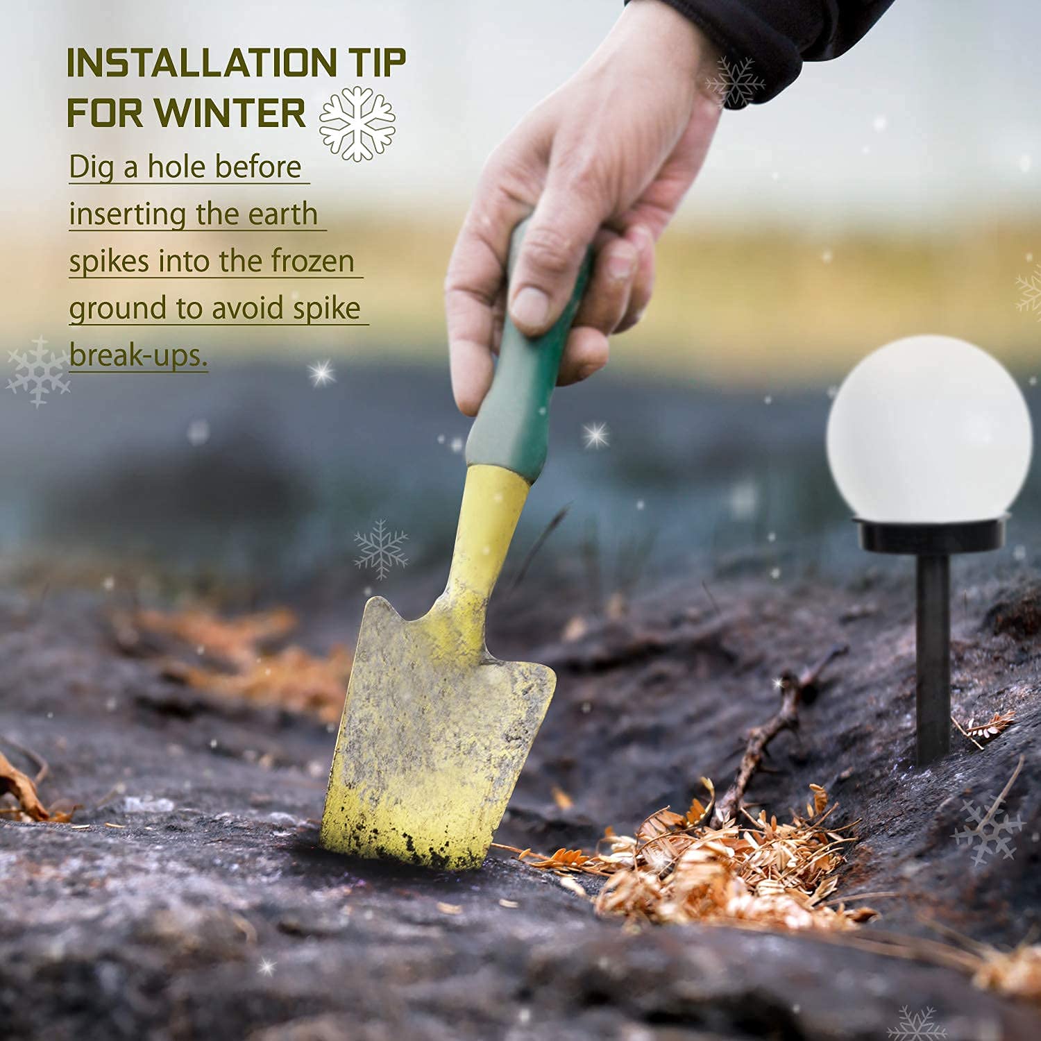 Otdair Solar LED Globe Lights, 8 Pack, Waterproof Garden Light, In-Ground Spike, Cool White