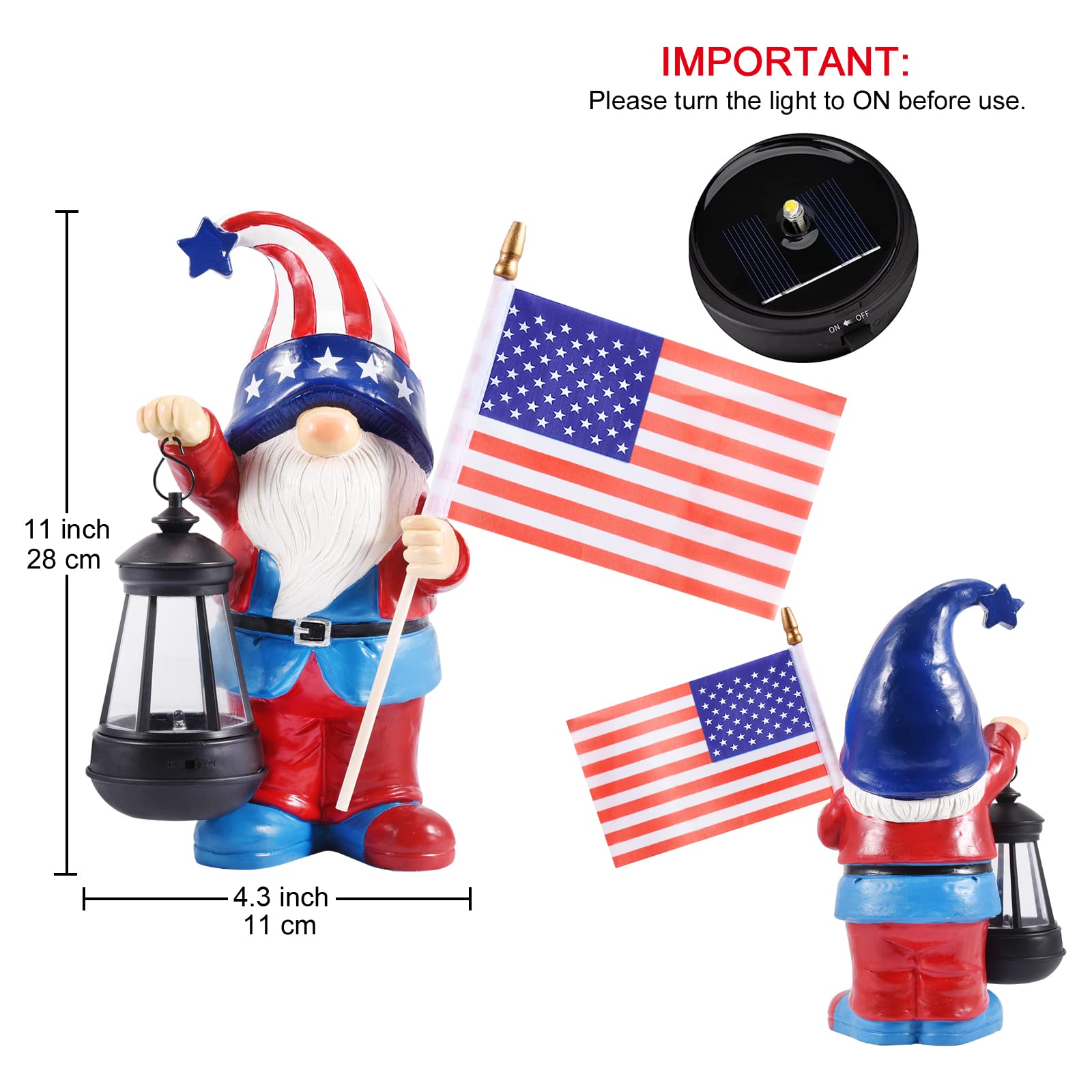 Solar Gnomes Statues For Garden Decor: Outdoor Sculptures For Clearance Lights For Outside Lawn Ornaments Porch Patio Balcony Ya