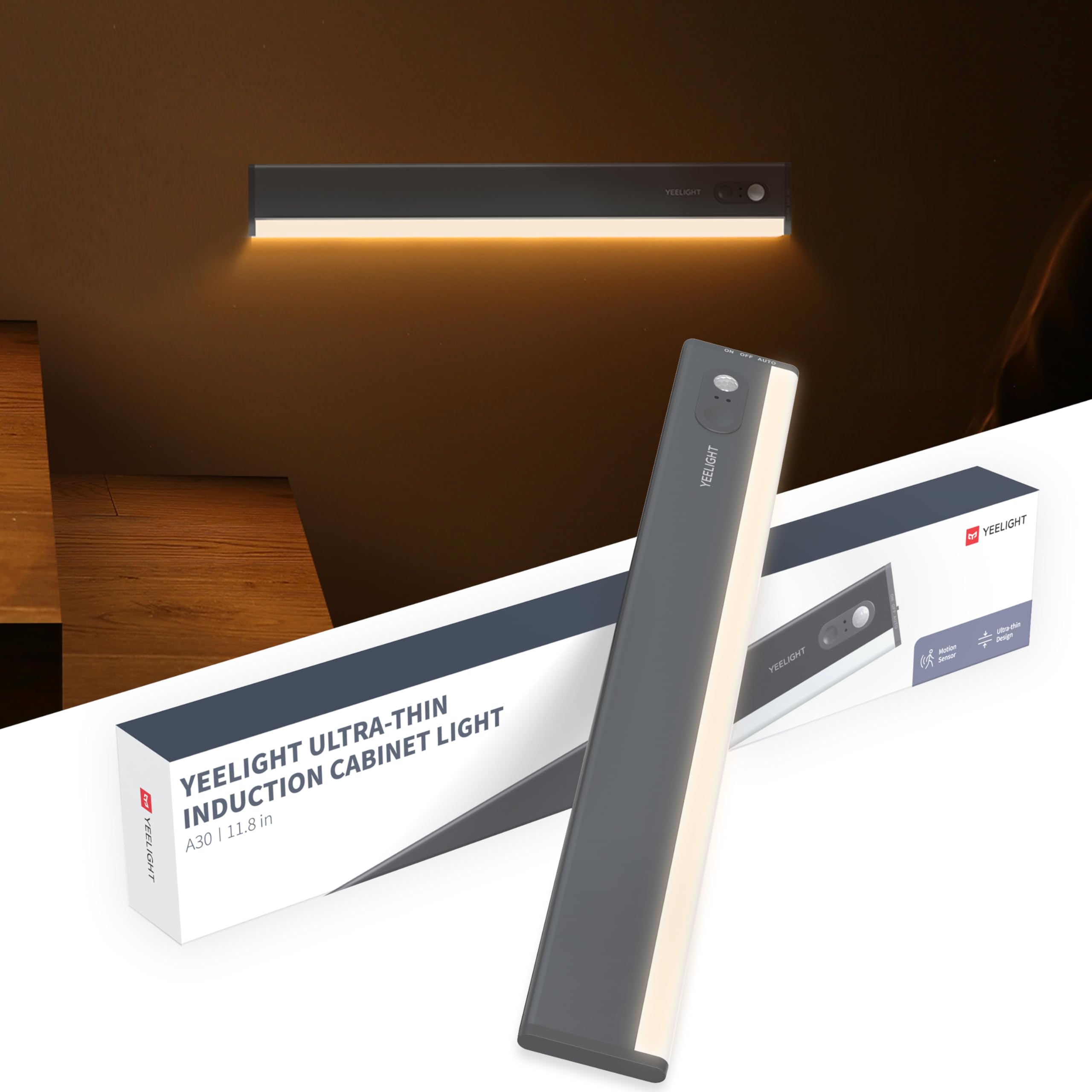 Under Cabinet Lighting  Motion Sensor Under Counter Lights for Kitchen  66 LED Rechargeable Closet Light Fixture  Stepless Dimming  4000K Wireless Light for Counter  Wardrobe  Hallway  Stairs