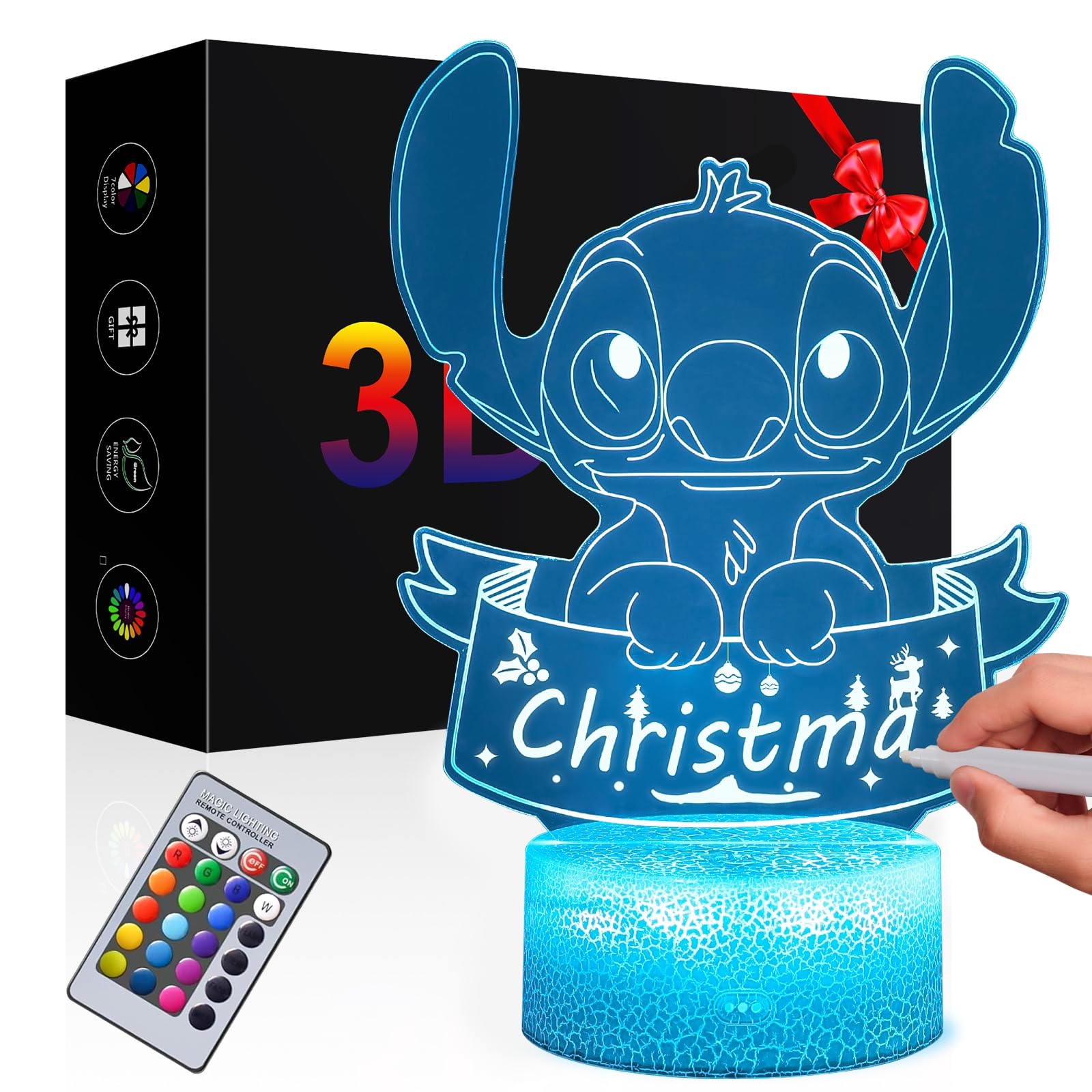 Hoofun Stitch Night Light: Stitch Gifts, Stitch Stuff with Remote Control and Marker Pen, Stitch Light 16 Colors for Girls Room 