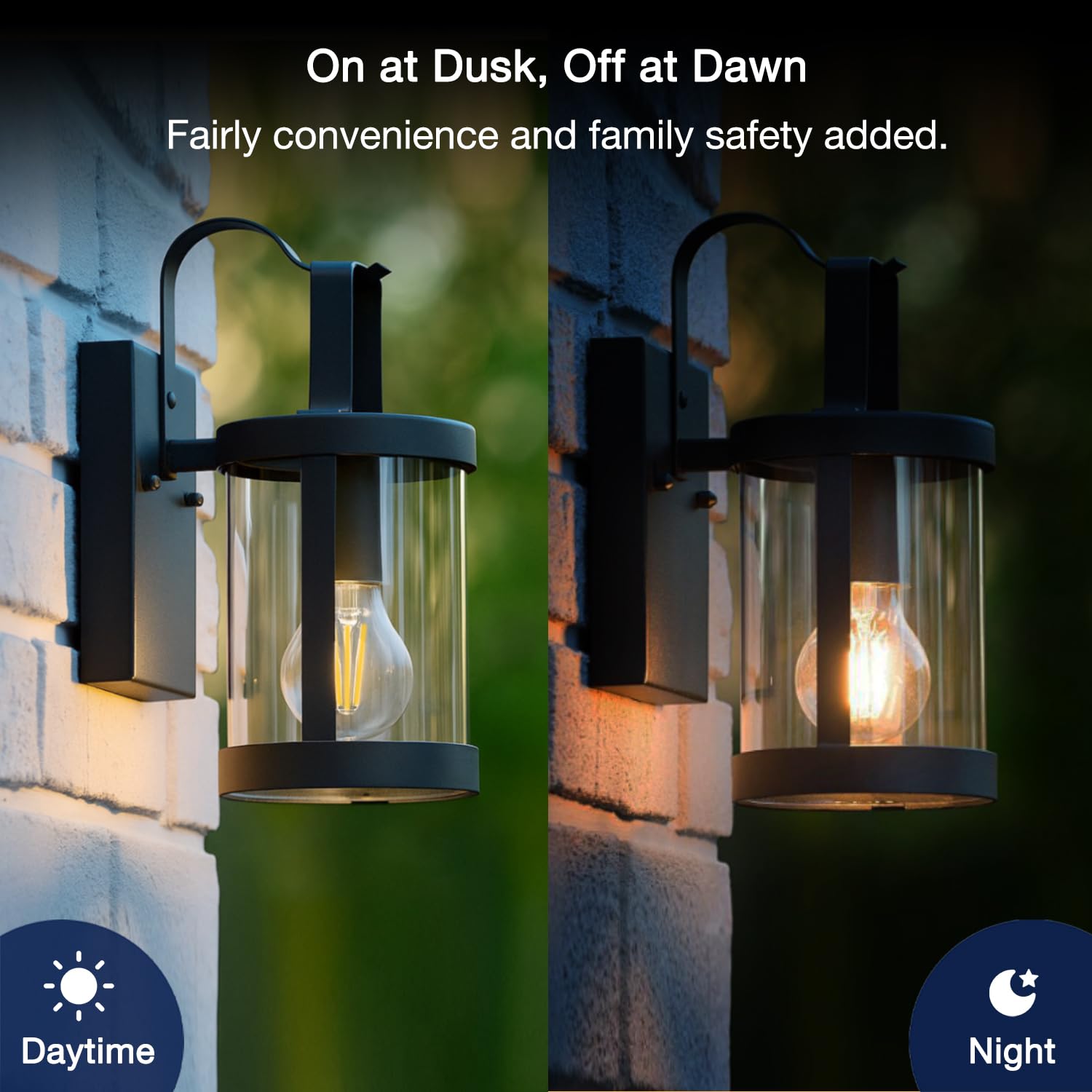 FLSNT Dusk to Dawn A19 LED Edison Bulbs, 7W (60W Eqv.), 800LM, Soft White, E26 Base, 4 Pack, Energy-Efficient
