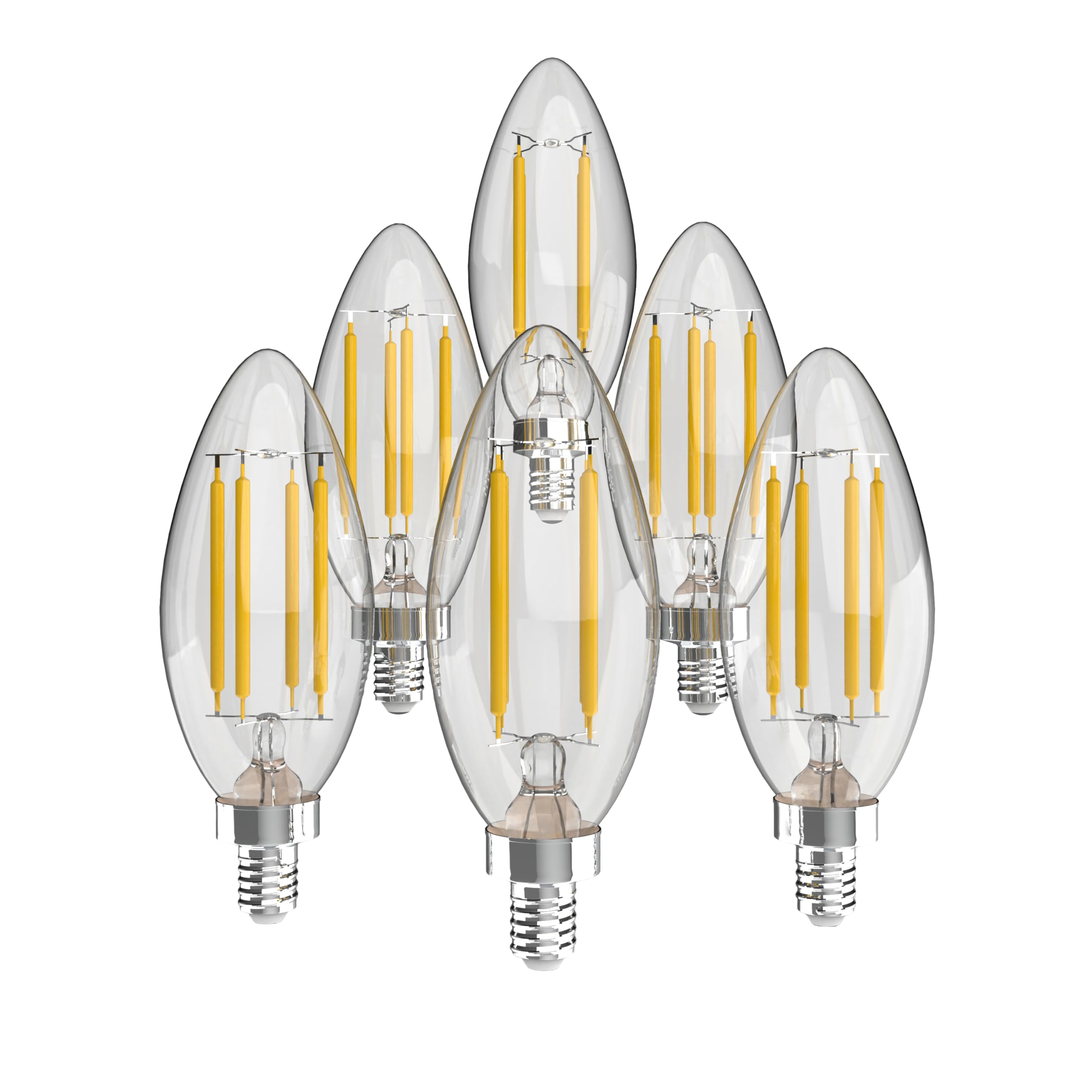 Jonathan Y Blb-C35A-Set6 Vintage Non-Dimmable Led Edison Glass Bulbs, 4W, Equivalent 40W, E12 Base, 80+ Cri, C35 Warm White 2700