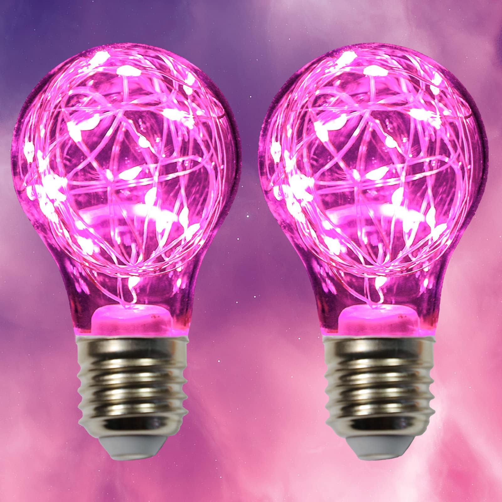HOWORR Decorative Pink Light Bulb, 2W Pink LED Fairy Light Bulbs, 15W Equivalent Cute Light Bulbs for Pendant Light Fixtures, Be