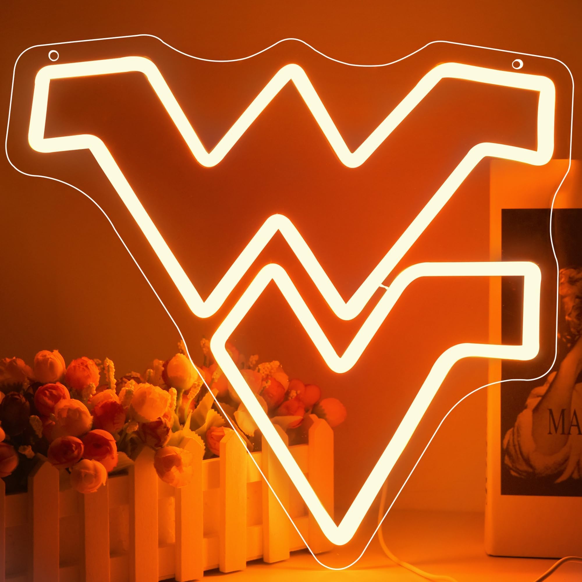 FTMGGDG University Neon LED Sign, Basketball Team Logo Light, 13.4x13 in, Acrylic, W-Yellow, Model FMXD100