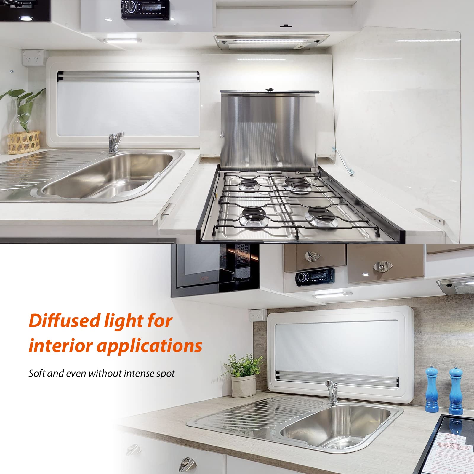 12Volt Led Rv Light Rv Vanity Light Led Strip Lights For Rv 1.3/2.6W Cool White Lighting 6 Inch