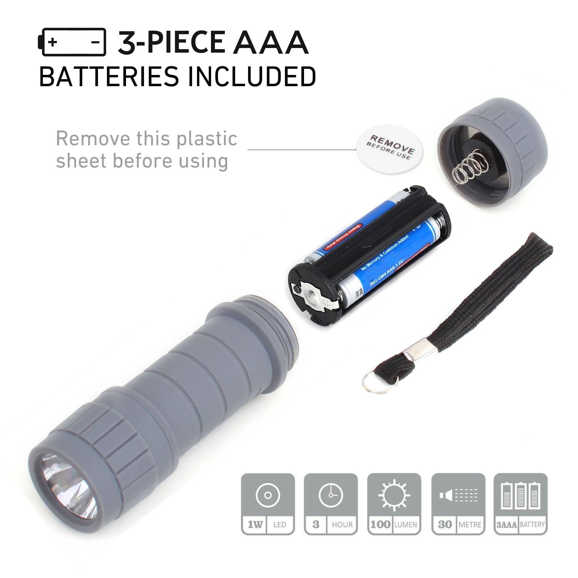 Seamagic 6-Pack Mini Led Flashlights, 100 Lumen, Green, 18 Aaa Batteries Included, Camping Gear