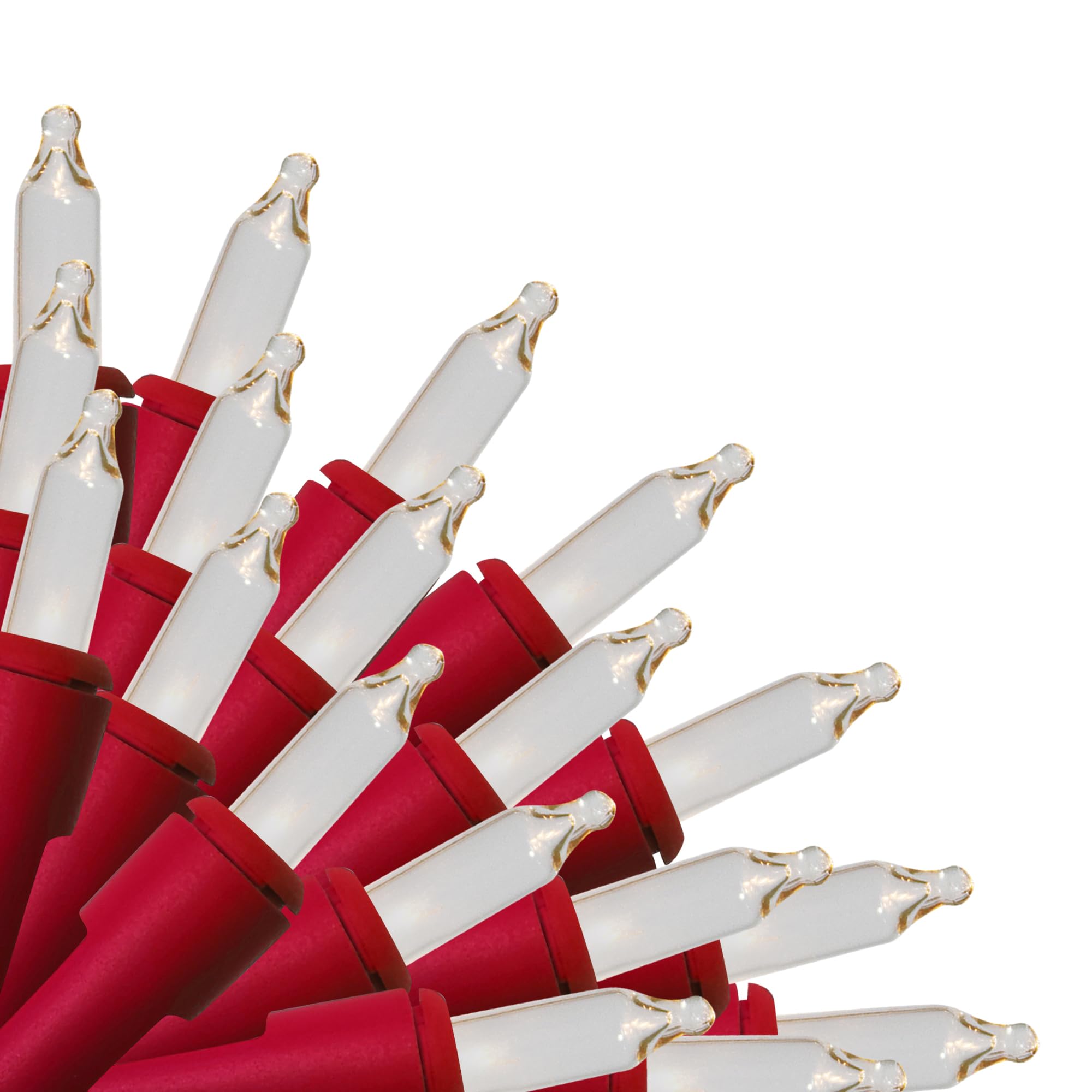 Brite Star 50 lt Designer Series Mini Light Set, Clear, Red Wire