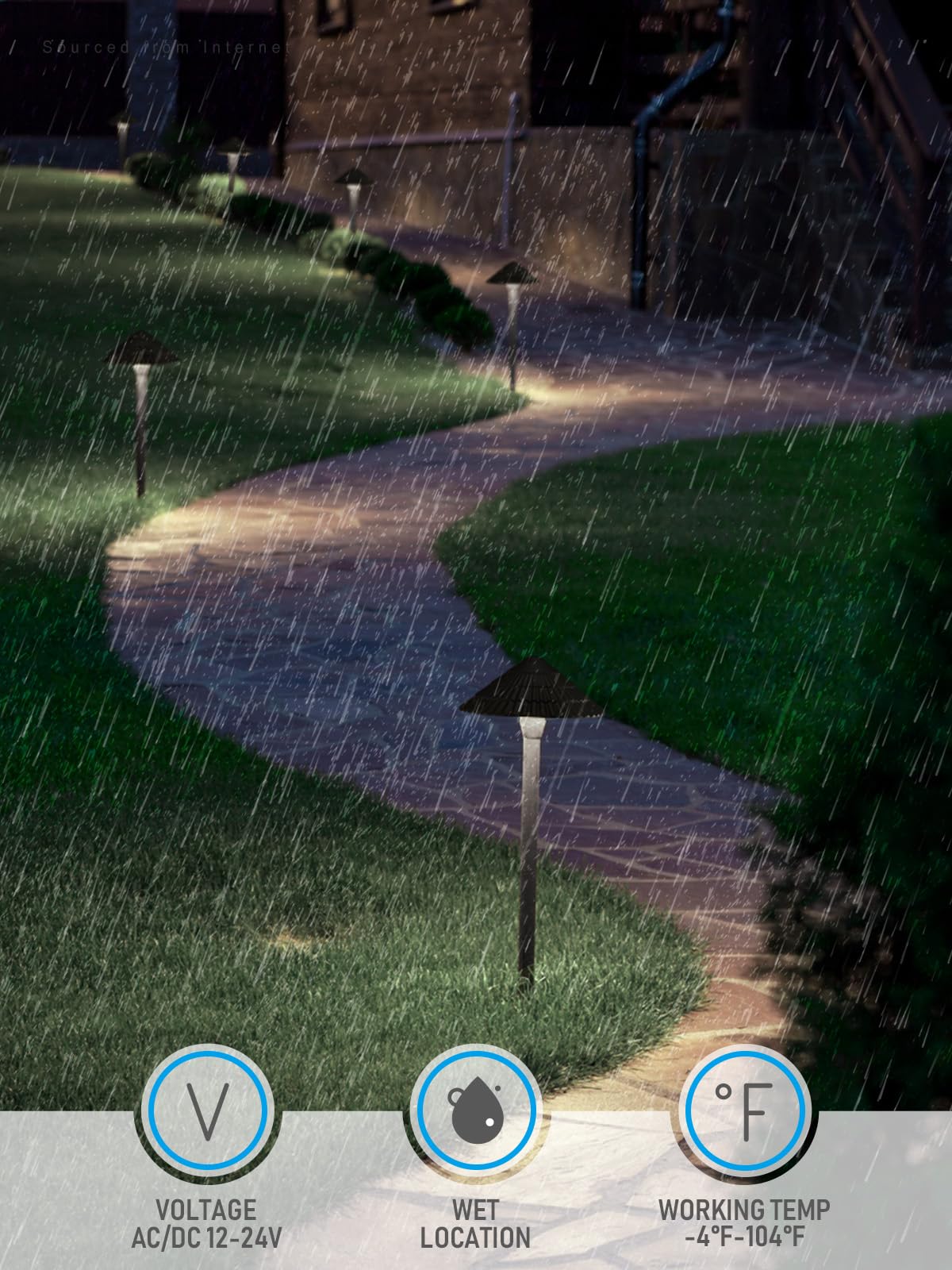LEONLITE Low Voltage Landscape Lights, 3W 12V, IP65 Waterproof, Bronze Aluminum, 5000K Daylight, Pack of 4, Model 43071