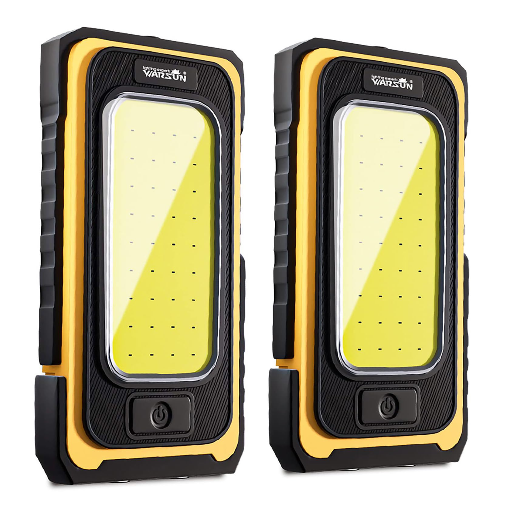 WARSUN 2PC Led Rechargeable Work Light,Portable Magnetic Work Light, Waterproof LED Solar Flood Lights for Outdoor Camping Hikin