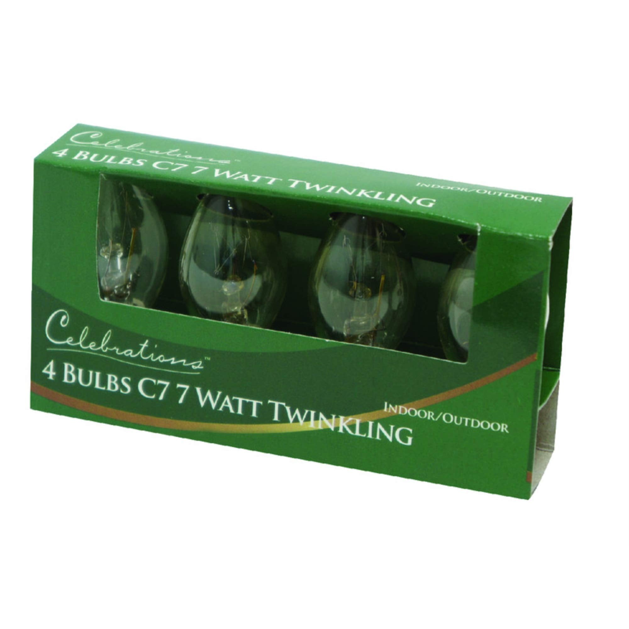 Celebrations STD C7 Twinkle String Lights, Clear, One Size, Model UYRY2117, Copper Material, Pack of 4