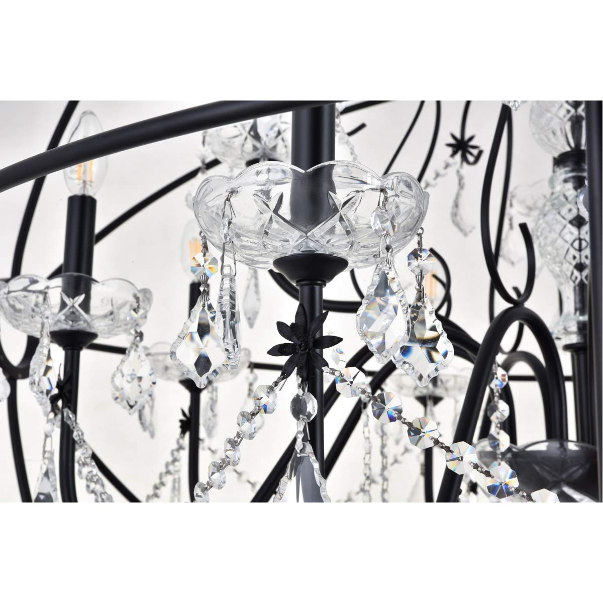 Living District Cordelia 12-Light Transitional Metal Pendant in Black