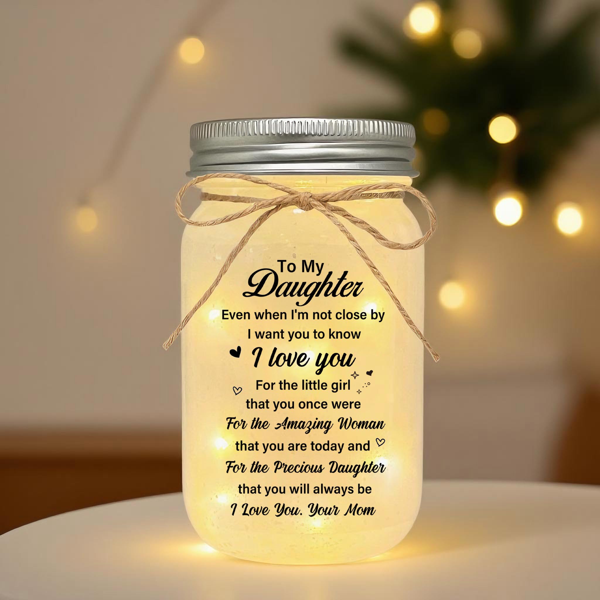 Le Xiaoxi Daughter Gifts From Mom  To My Daughter Mason Jar Night Lights  Christmas Mother S Day Birthday Gift For Daughter  18Th Birthday Gifts
